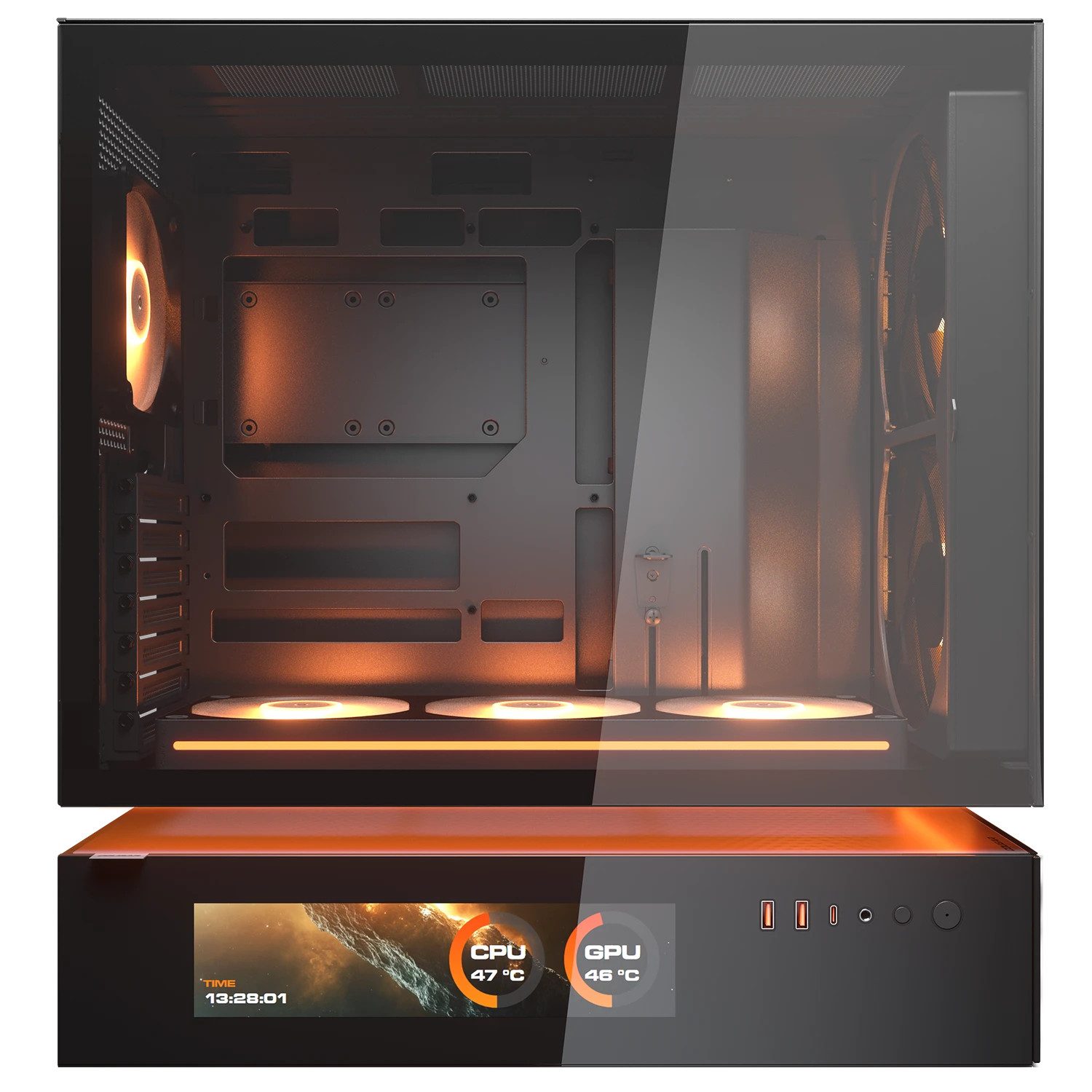 Cougar PC-Gehäuse Gehäuse Midi-Tower CFV235 Vision, ARGB, Mesh, Schwarz