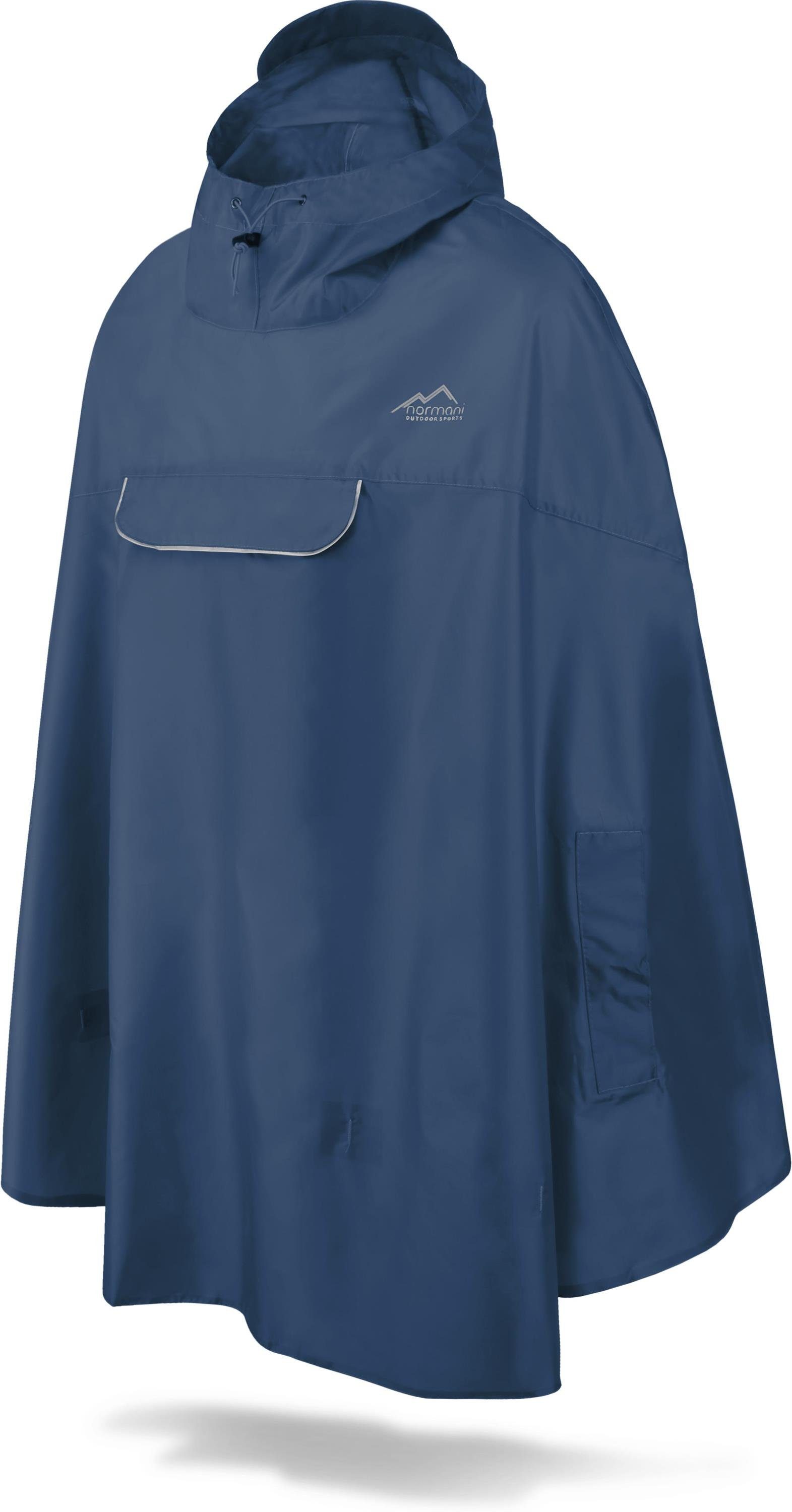 normani Regenponcho Unisex Regenponcho wasserdicht Cherrapunji mit Kapuze - 12000 mm Wassersäule - 3M™-Reflektor