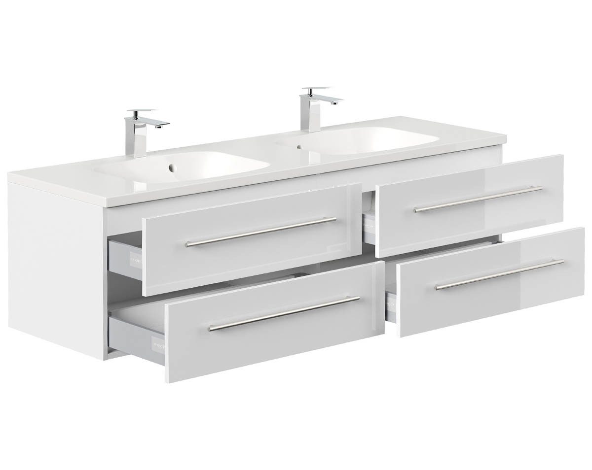 Posseik Waschtisch-Set Bad Doppel-Waschtisch BONDONE 160cm, XXL Stauraum, w günstig online kaufen