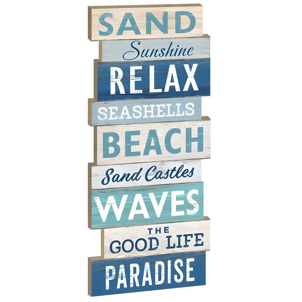 Mucola Wandbild Mucola Wandbild Planken Optik 100x40 cm Plankenschild Holz Aufsteller, Schriftzüge (Set, 1 St), handgefertigt aus nachhaltigen Materialien