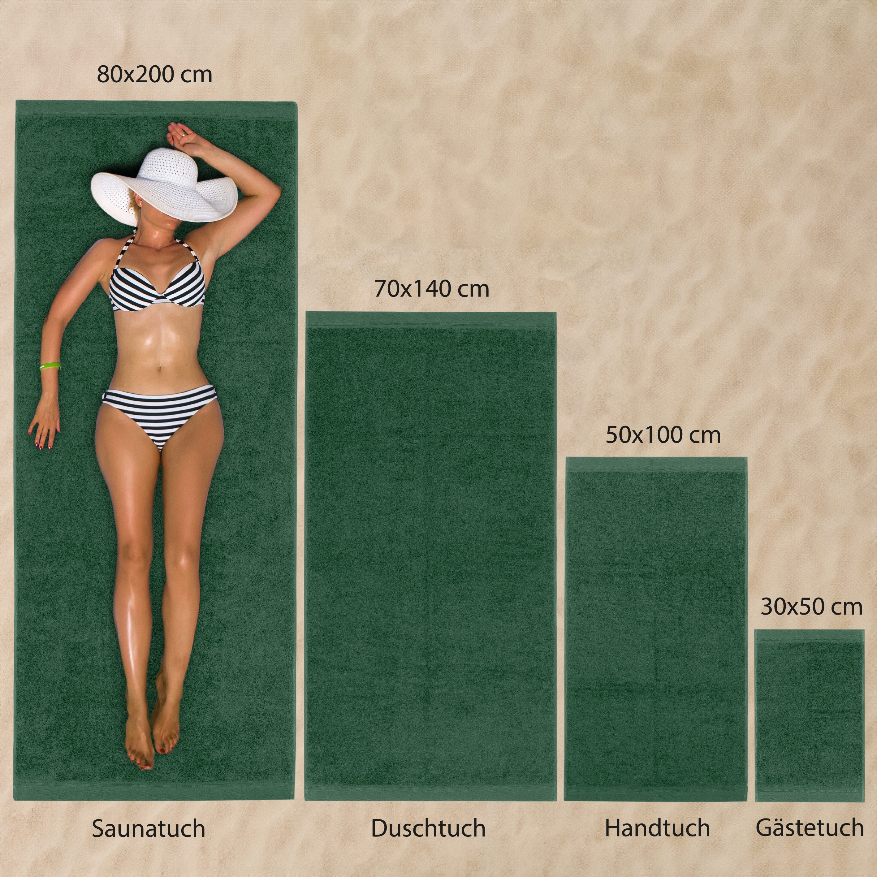 Hausfelder Handtücher Premium Handtuch Set (Dunkelgrün, günstig online kaufen