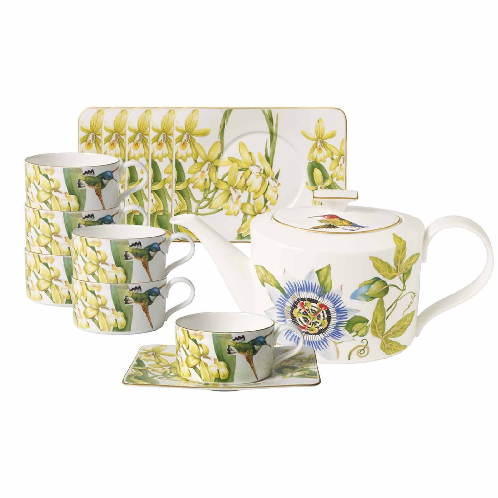 Villeroy & Boch Teeservice Amazonia Tee-Set 13er Set (13-tlg), 6 Personen, Porzellan
