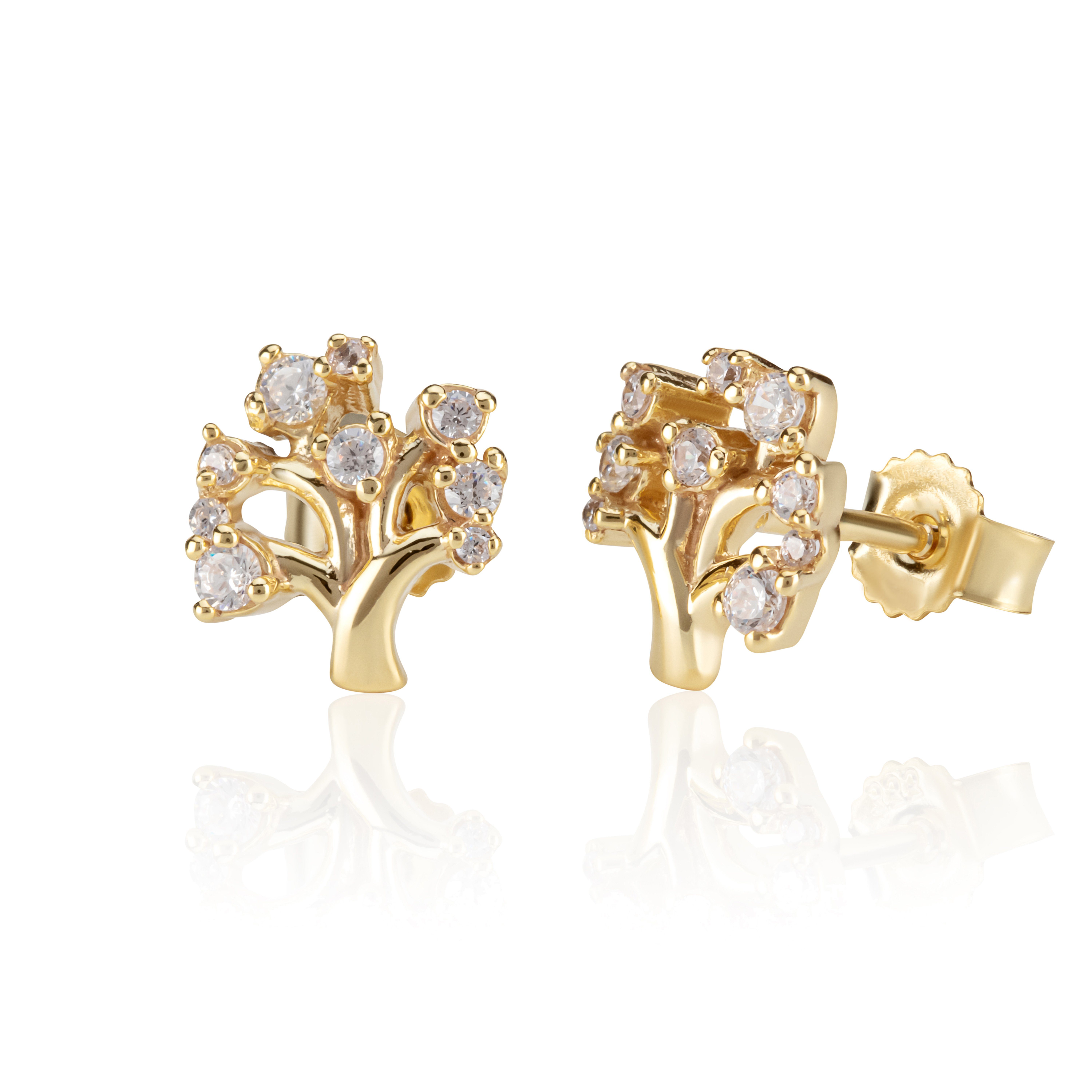 NKlaus Paar Ohrstecker Paar Baum des Lebens Ohrstecker 585 Gelb Gold 14 K günstig online kaufen