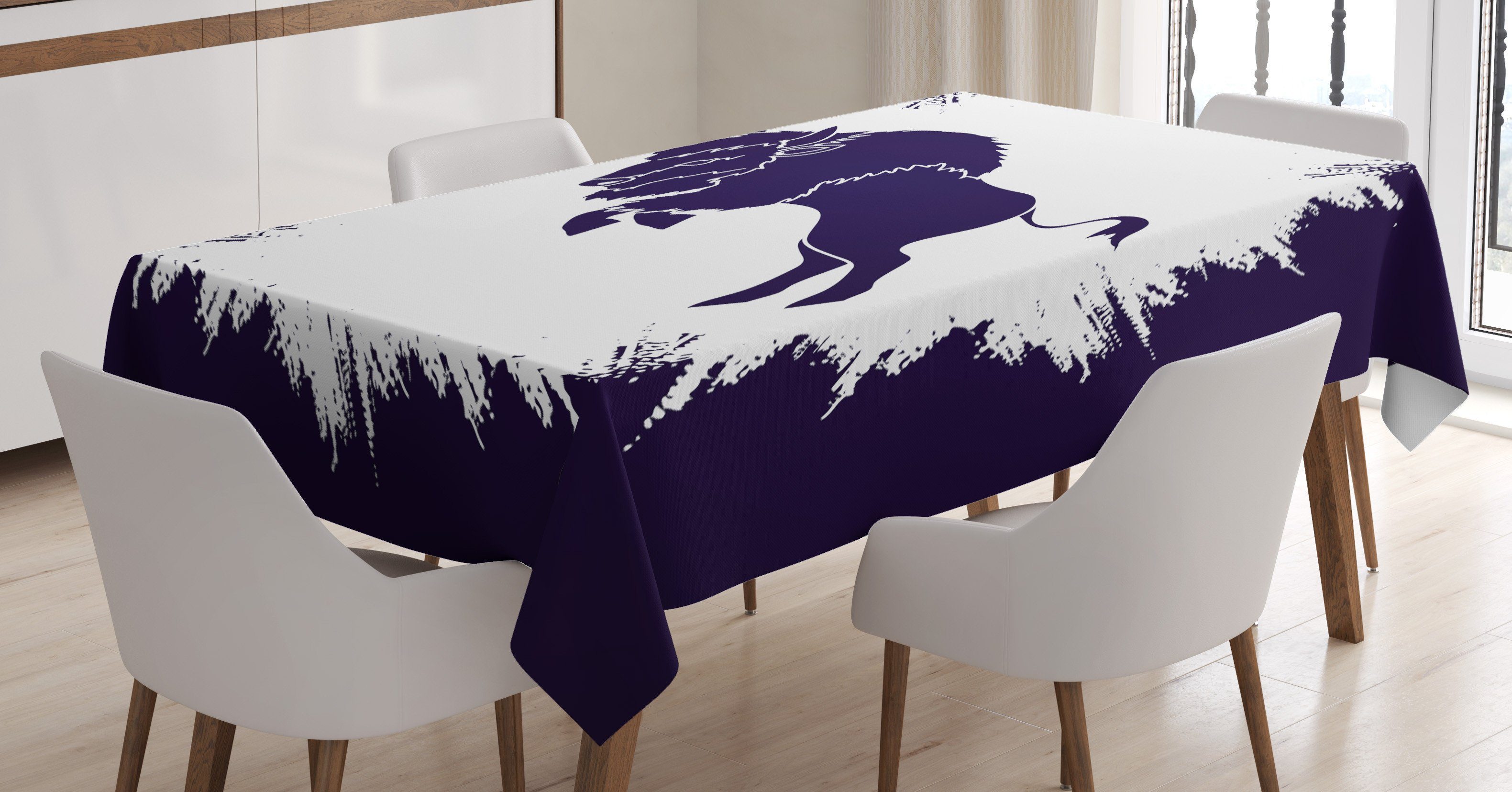 Abakuhaus Tischdecke Waschbar Bison Sketch Farbfest Farben, Abstrakt Für geeignet Büffel den Klare Außen Bereich