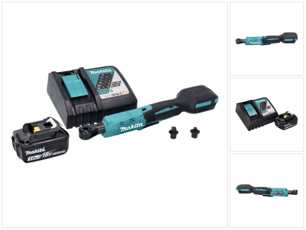 Makita Umschaltknarre DWR 180 RF1 Akku Ratschenschrauber 18 V 47,5 Nm 1/4" 3/8" + 1x Akku 3
