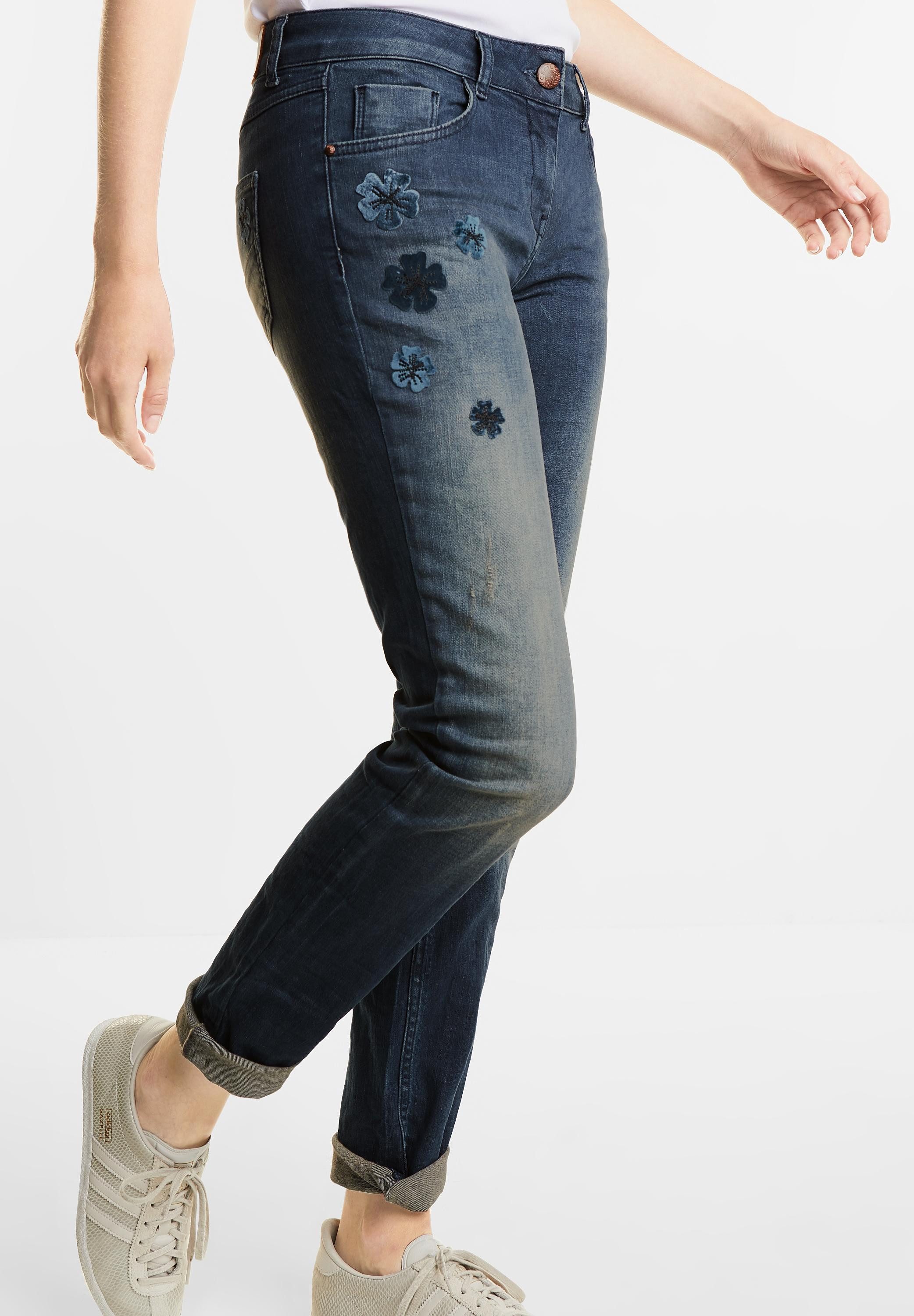 CECIL 5-Pocket-Jeans Samtblüten Denim Charlize günstig online kaufen