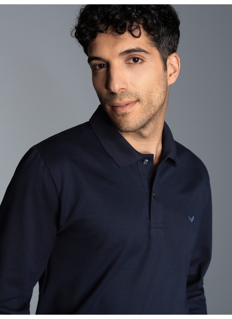 Trigema Poloshirt TRIGEMA Langarm Poloshirt mit Armbündchen (1-tlg)