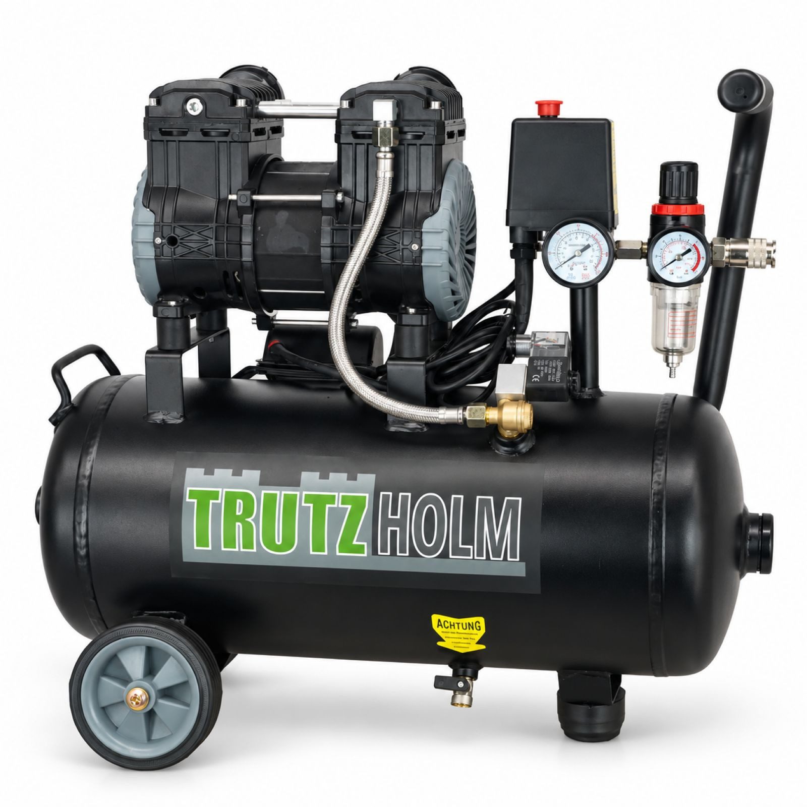 TRUTZHOLM Kompressor Brushless Silent Flüsterkompressor 24L Kompressor 900 W, 62dB, 8 bar, max. 8 bar, 24 l, Komplett-Set