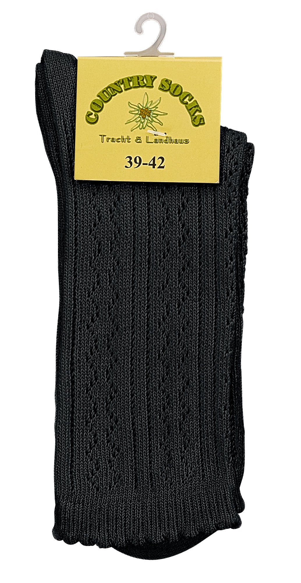 Wowerat Basicsocken Trachtensocken kurz Landhaus Häkellook Dirndl Wiesn Country (3 Paar) Ajourmuster Wellenrand Abschluss