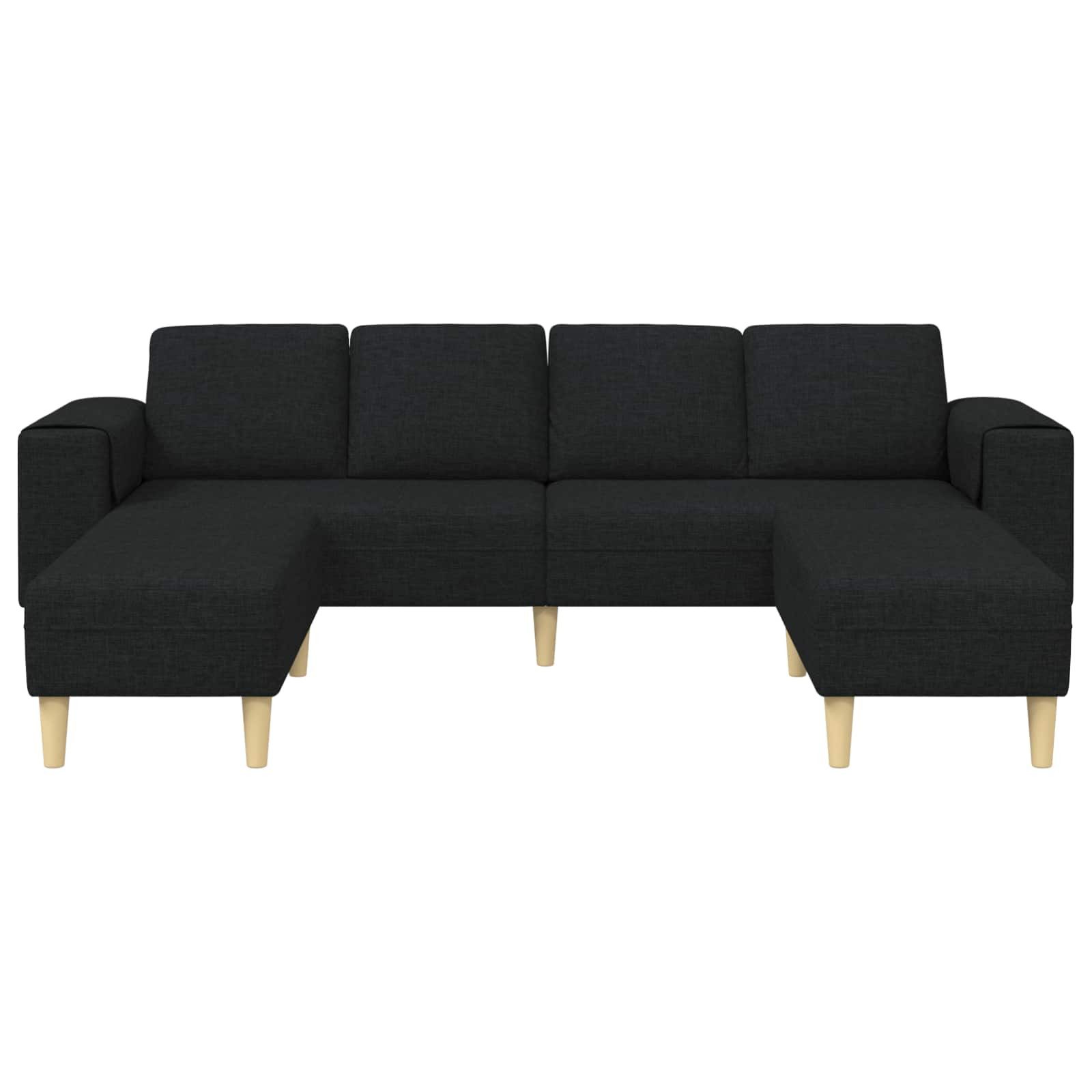 vidaXL Sofa Sofa Set Schwarz Stoff, 3 Teile günstig online kaufen