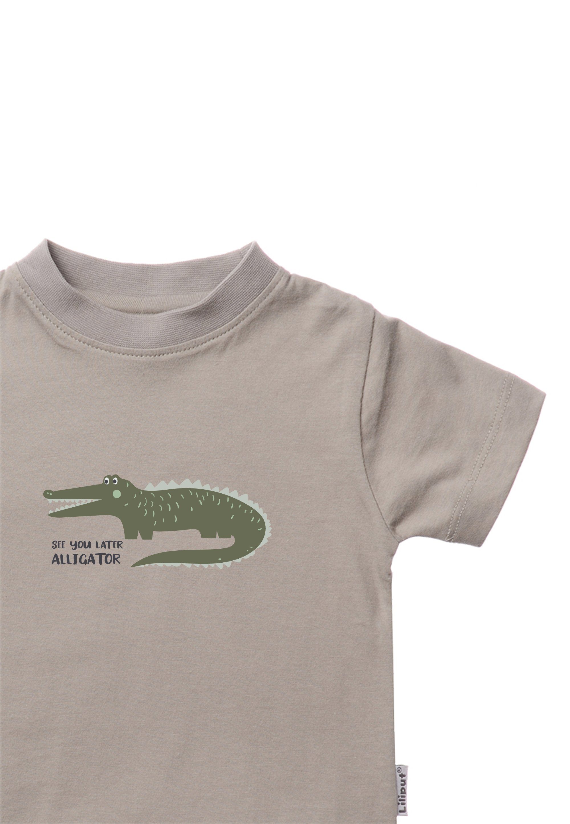 mit Krokodil T-Shirt Liliput verspieltem (2-tlg) Tier-Print