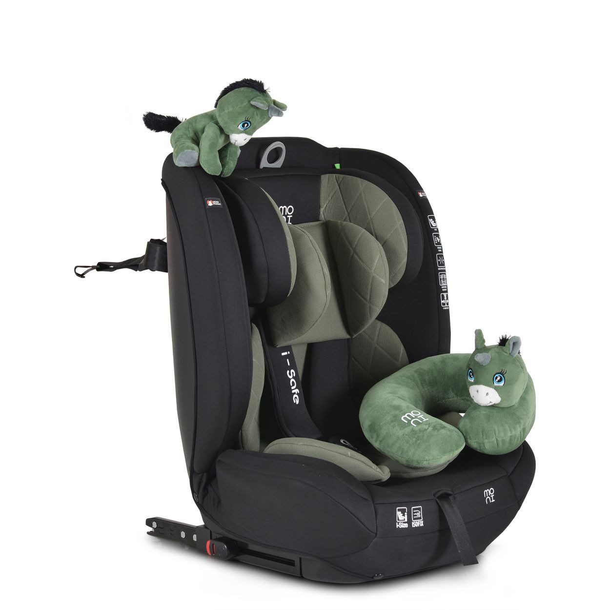 Moni Autokindersitz Kindersitz i-Size i-Safe, ab: 1.25, bis: 12, (76-150cm) Isofix, Top Tether, 13-fach verstellbar