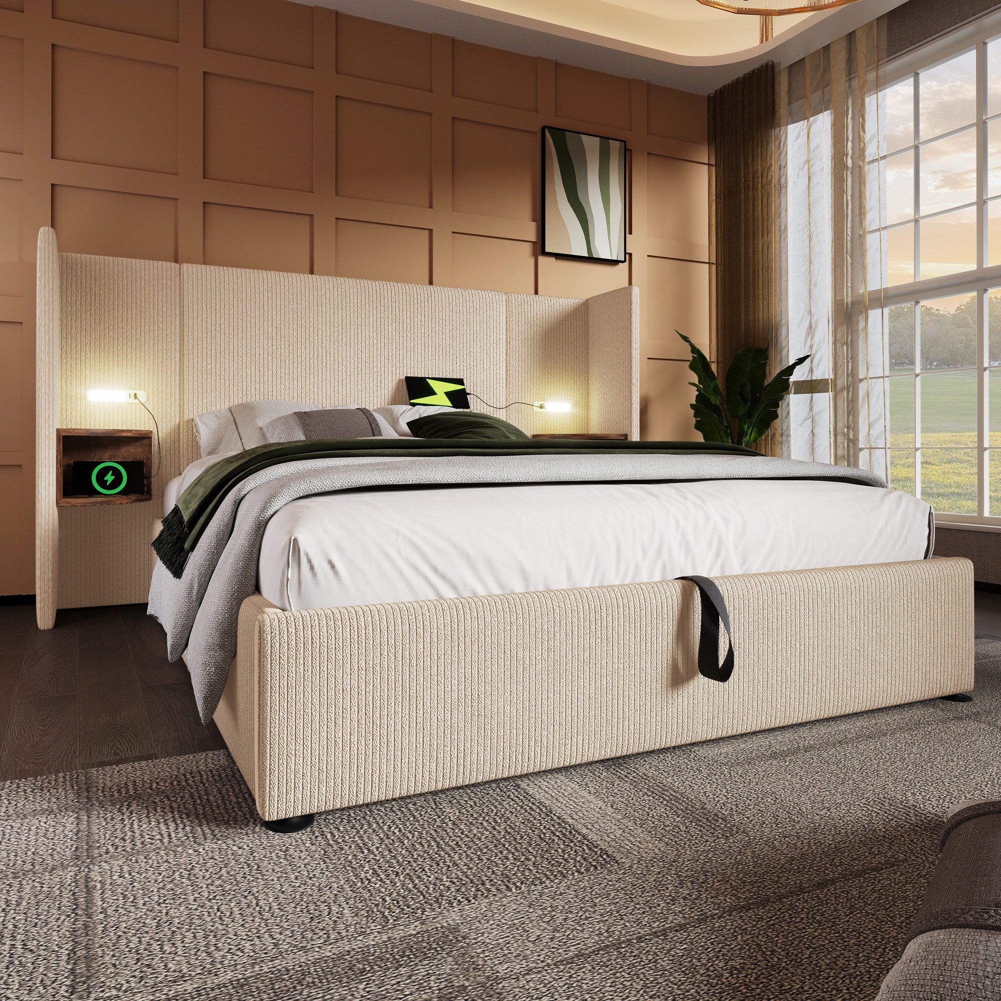 HAUSS SPOLE Polsterbett 160×200 mit Nachttisch, günstig online kaufen