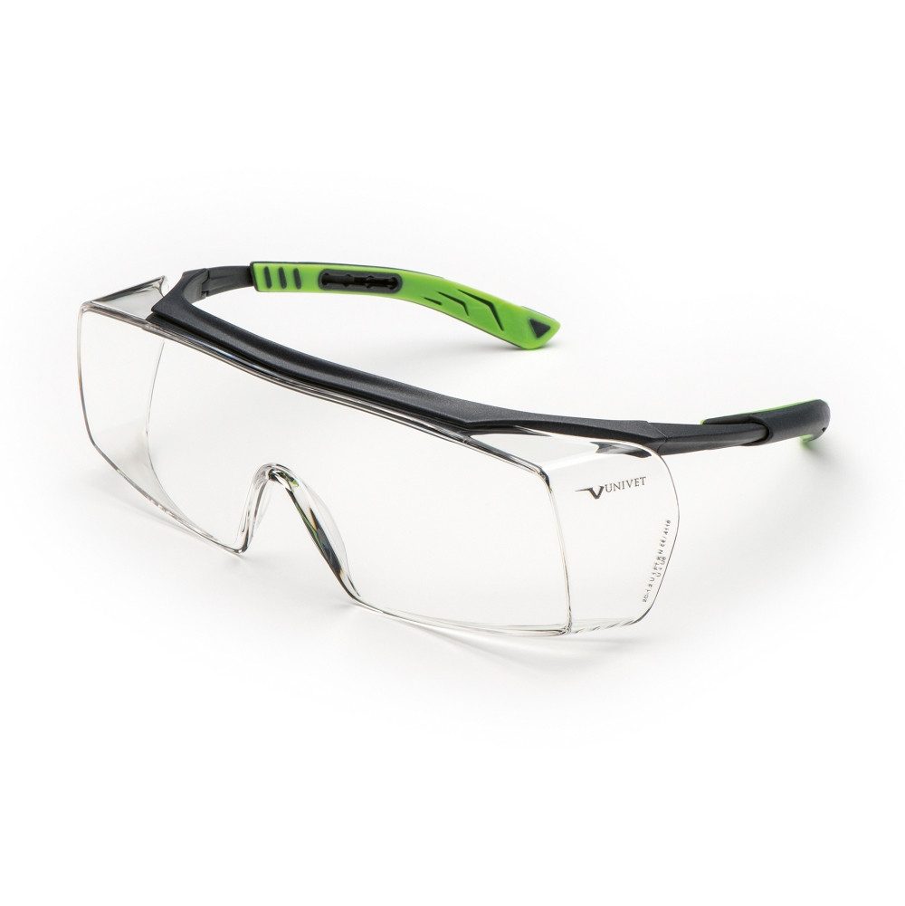 Univet Arbeitsschutzbrille Fitover Überbrille, Scheibe klar, kratzfest, beschlagfrei, UV400