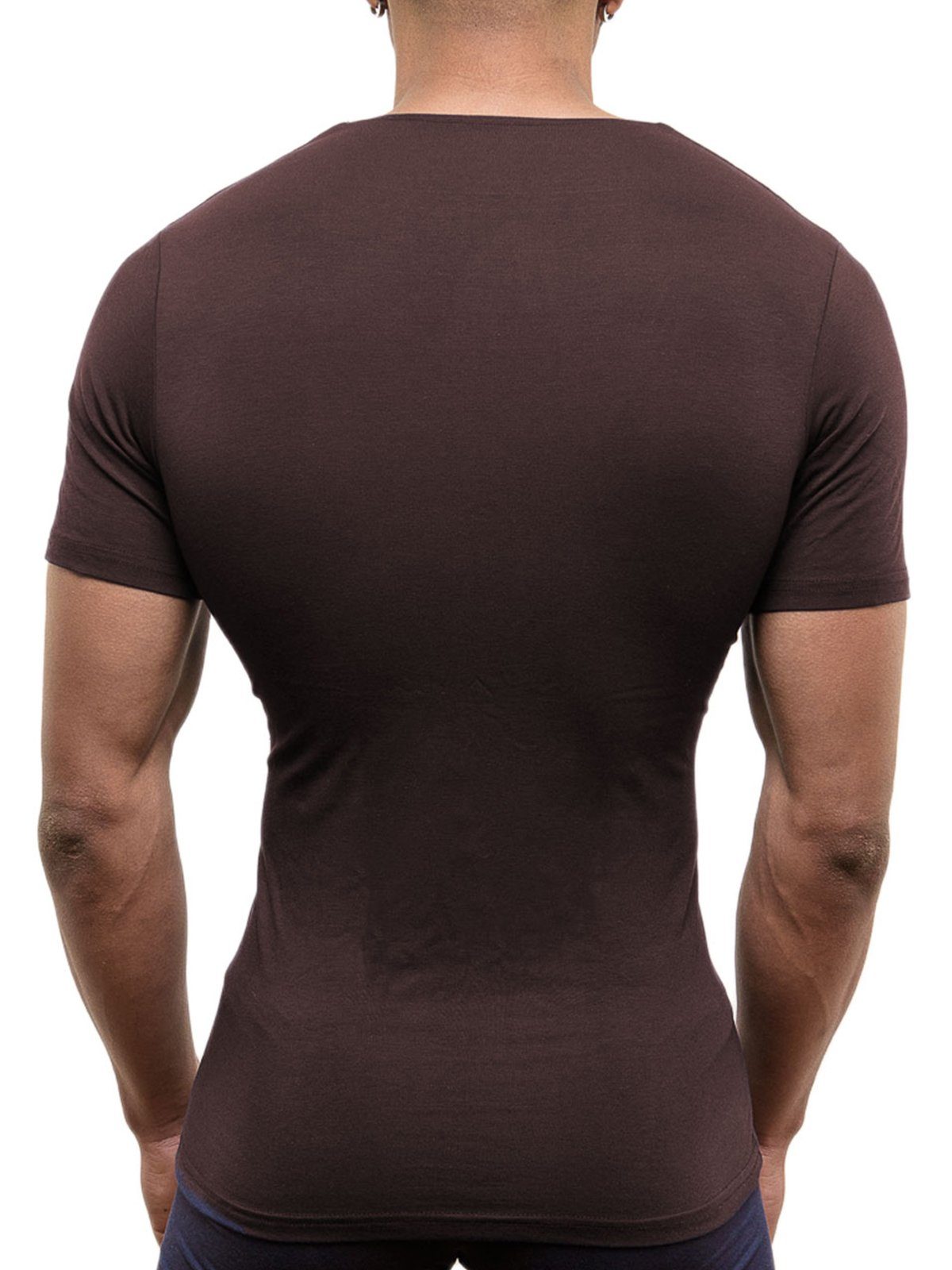 V-Ausschnitt Underwear Deep V-Neck Business Doreanse V-Shirt Braun T-Shirt, Unterhemd DA2820