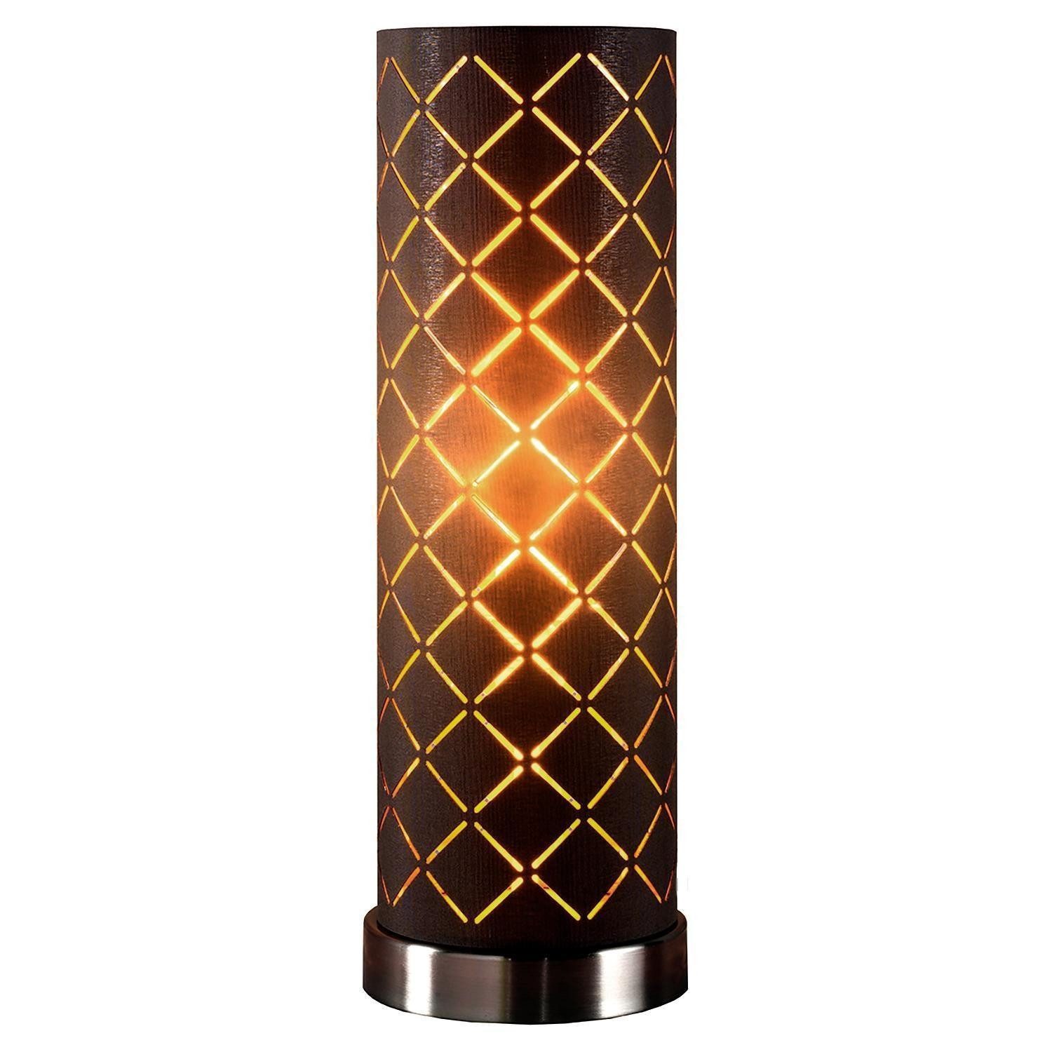 casa NOVA Tischleuchte Tischlampe CHARMING, 1-flammig, H 35 cm, Braun, ohne Leuchtmittel, Goldgelb, Metall
