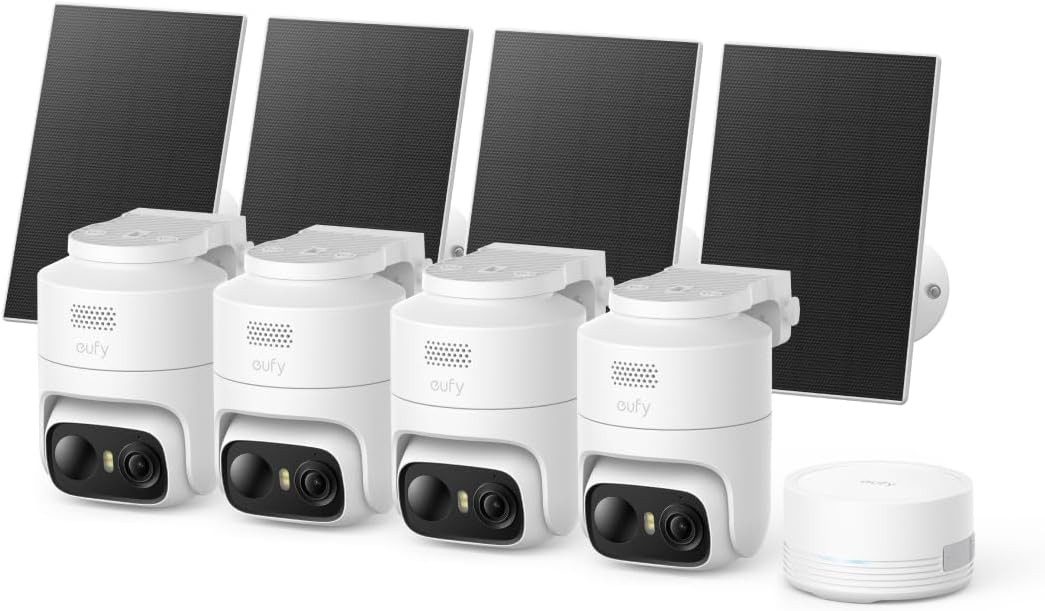 eufy Security Überwachungskamera C37, kabellose 2K Outdoor-Überwachungskameras mit 360° KI-Tracking (4-tlg)