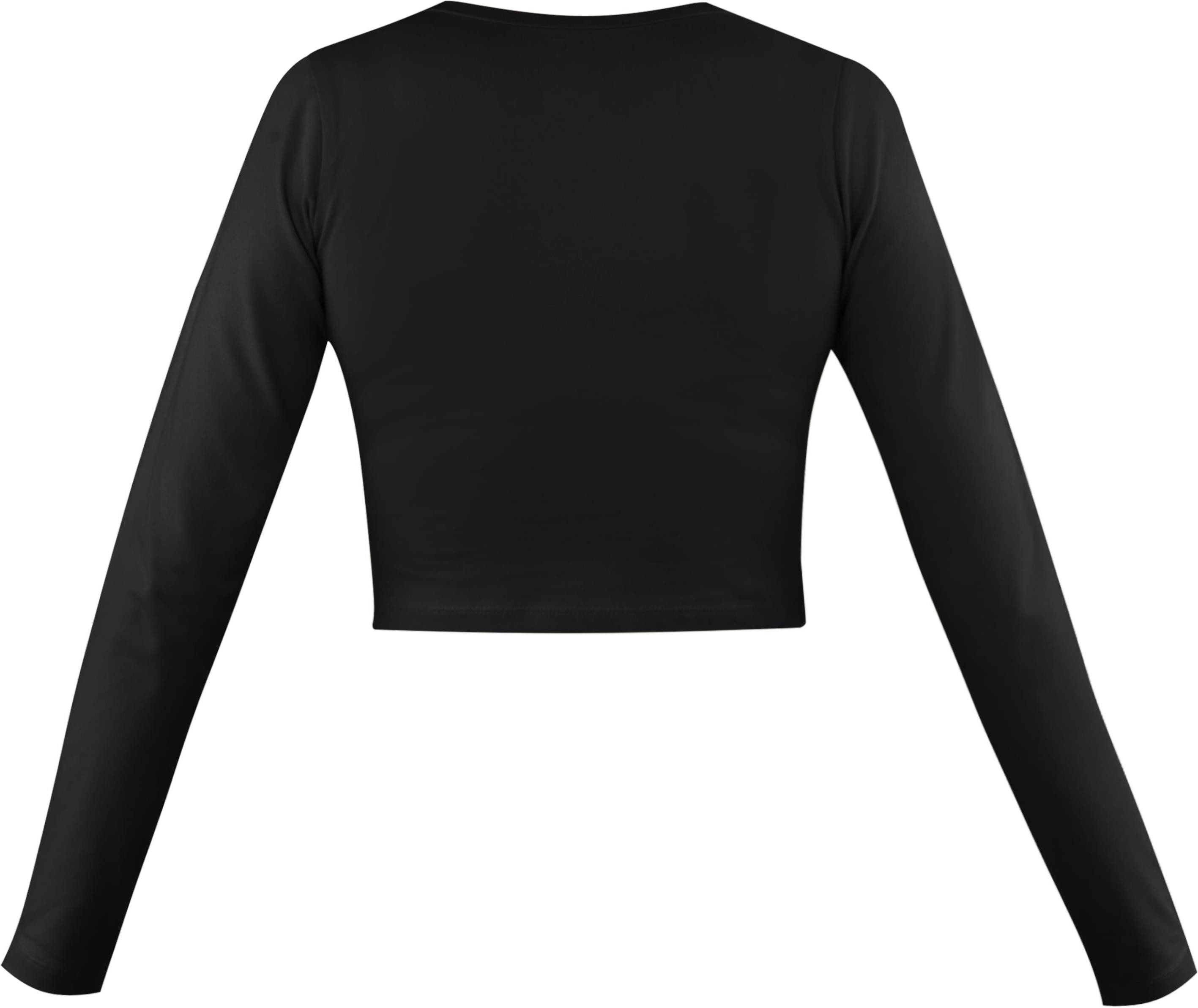 Janice Langarmshirt 3 x Damen crop Langarmshirt hochgeschlossen Noia Figurb günstig online kaufen