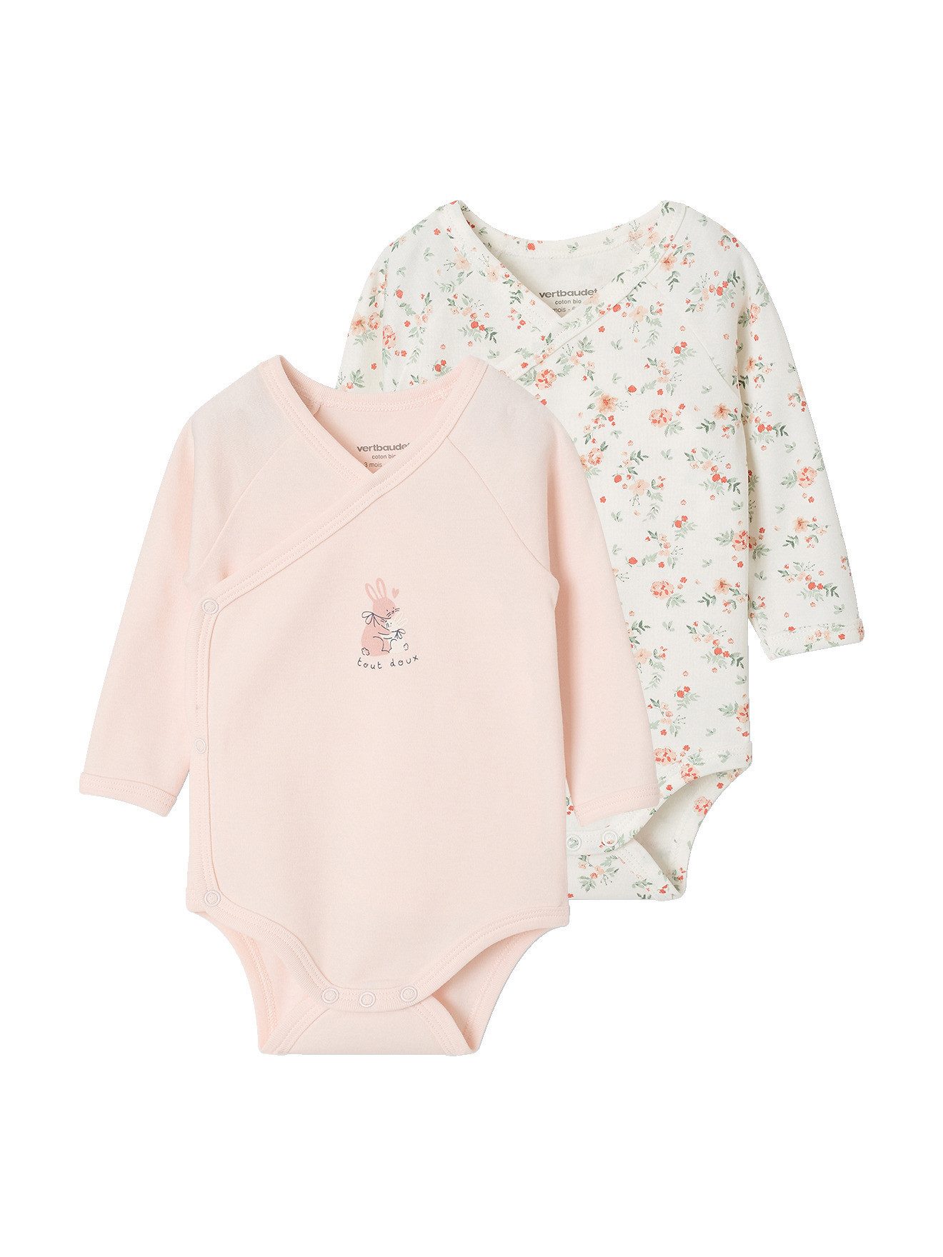 vertbaudet Kurzarmbody Baby Wickelbodys langarm 2er-Pack