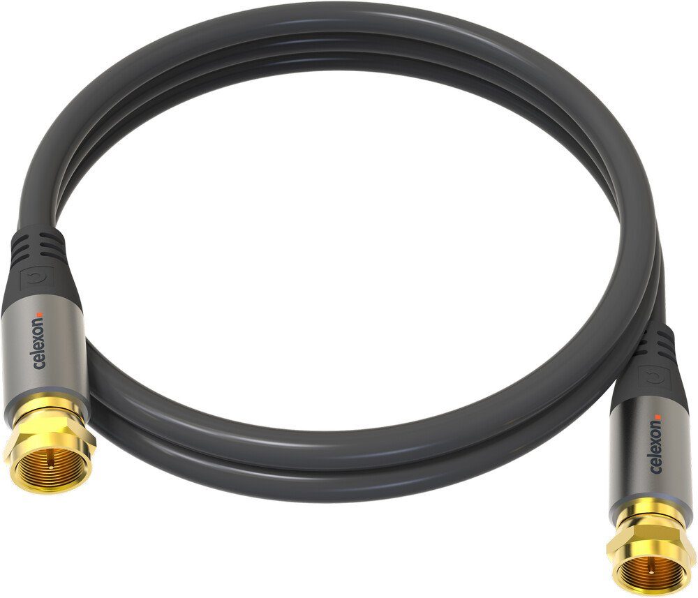 Antennenkabel (100 schwarz Line, SAT-Kabel, Sat F-Stecker Professional cm), Celexon 1,0m,