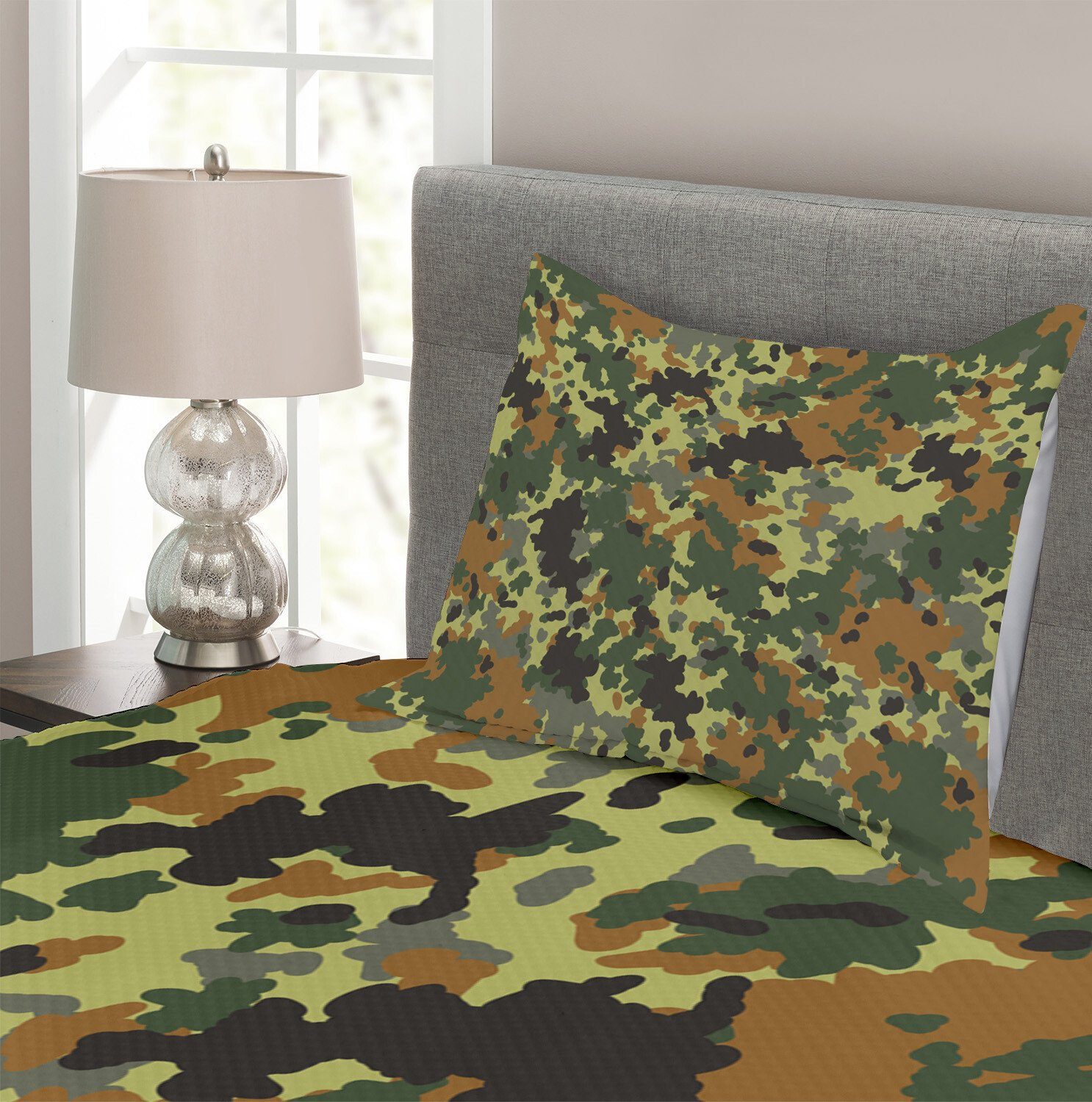 Camo Set Klassisches mit Deutschland Kissenbezügen Tagesdecke Waschbar, Pattern Abakuhaus,