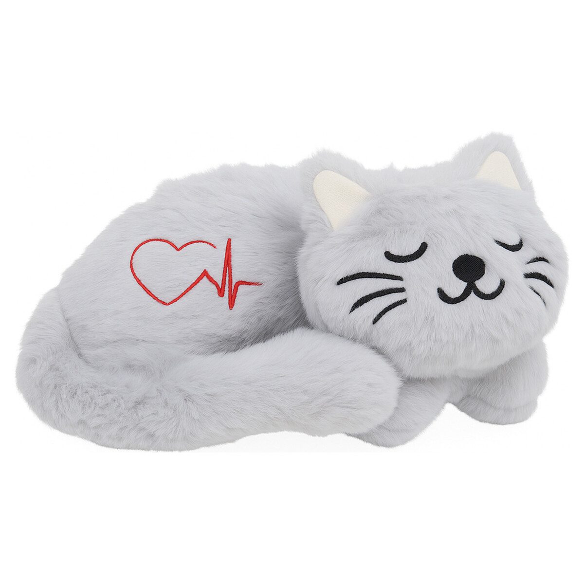 Beeztees Tierkuscheltier Katzenspielzeug Kitten Herzschlag-Kuscheltier grau