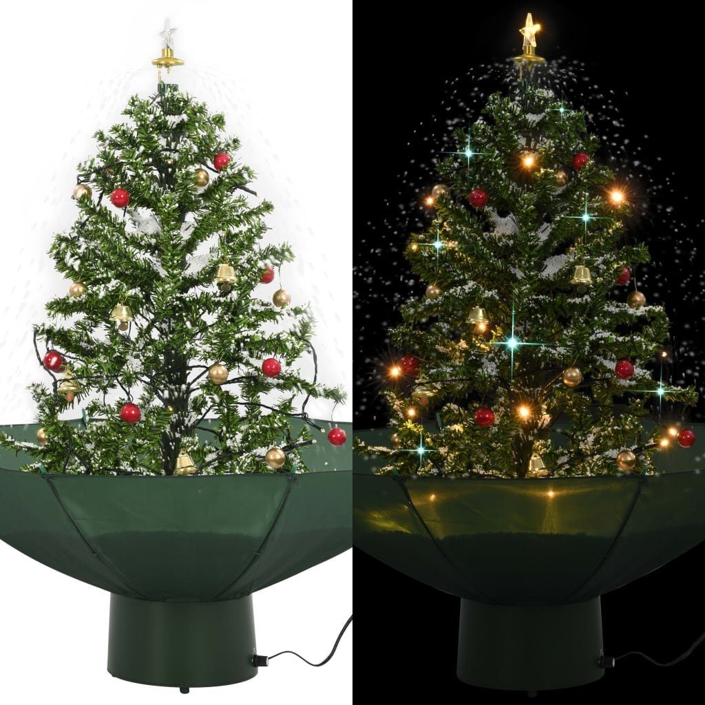 75 vidaXL cm Weihnachtsbaum Künstlicher mit Schirmfuß Schneiender Weihnachtsbaum Grün