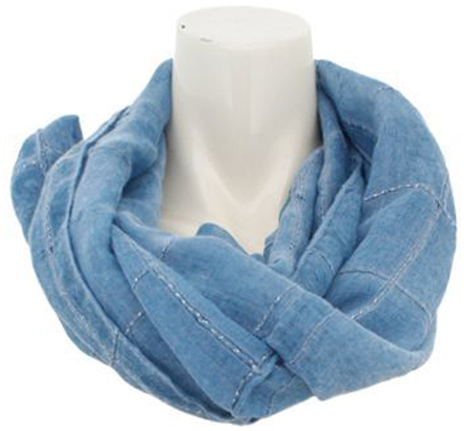 chic4home Loop Dreamy Flair, (1-St. 1-teilig), sommerlicher Damen Loop-Schal Batik-Look mit glitzernden Streifen
