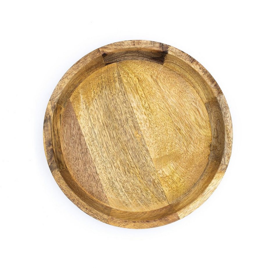 Spetebo Dekoschale Mango Deko Schale natur - 25 cm, Holz Obst Teller rund