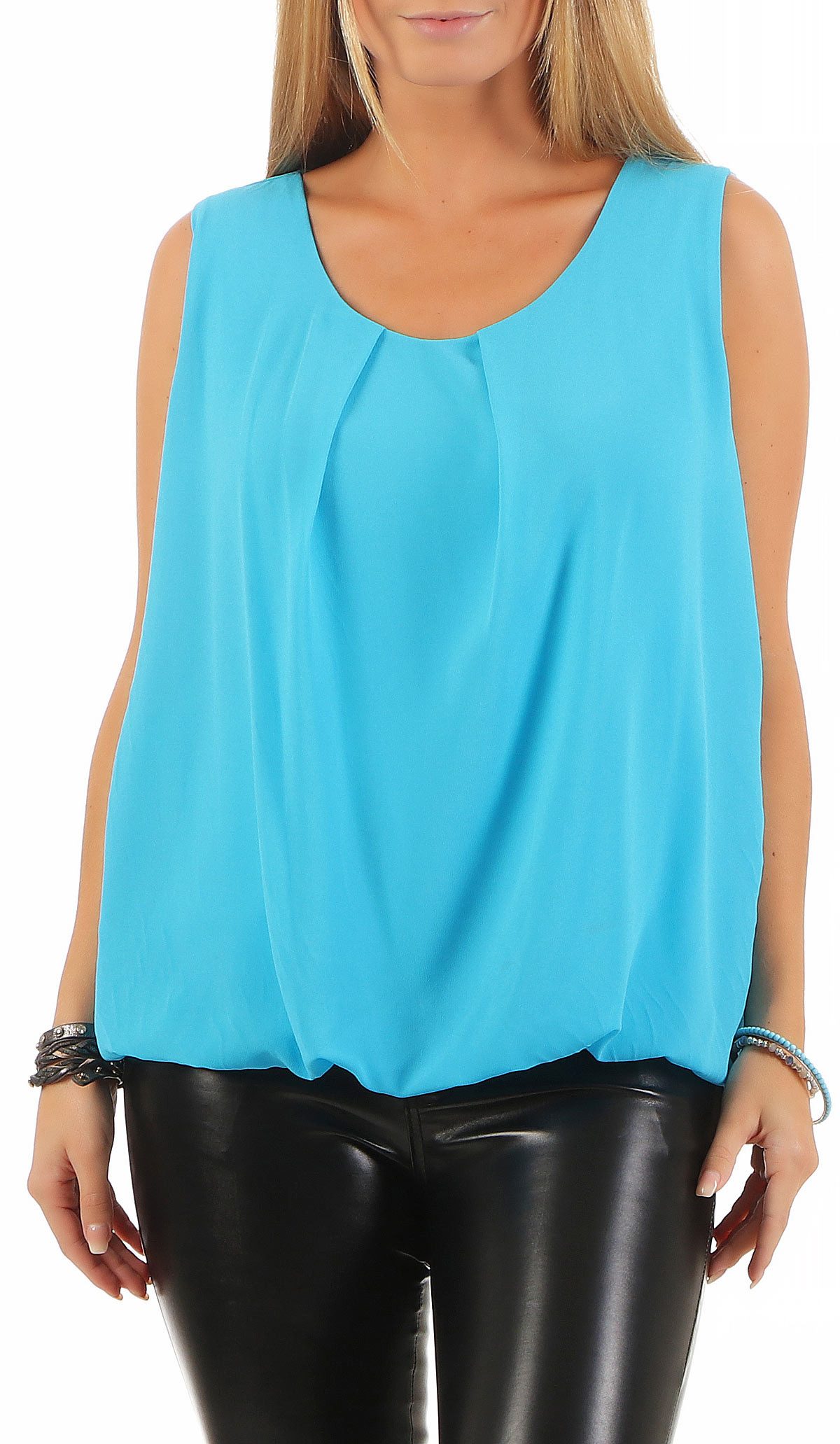 malito more than fashion Chiffonbluse malito Damen Bluse ärmellos 6879 Blus günstig online kaufen