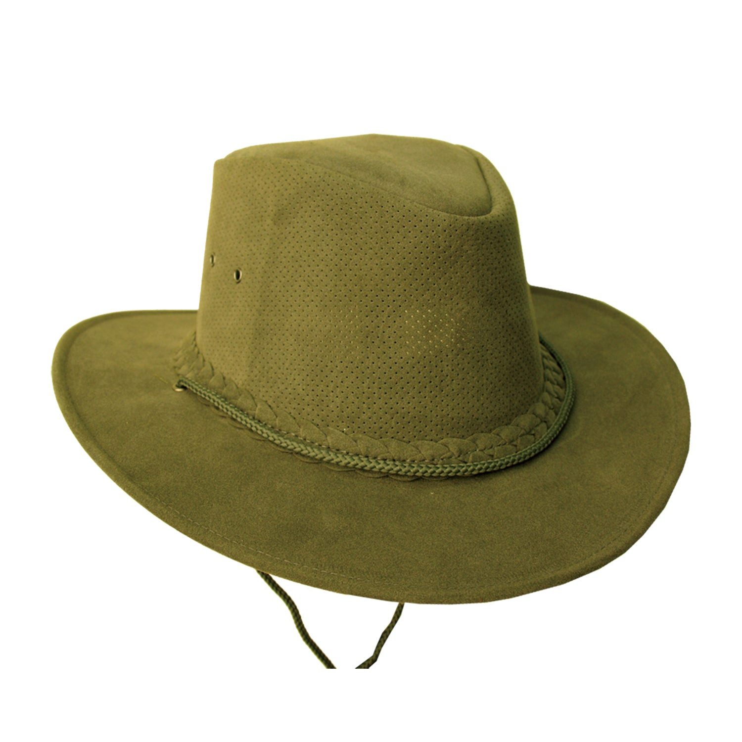 Outbacker Cowboyhut Outdoor Sommerhut aus veganem Leder mit perforiertem Block super leich