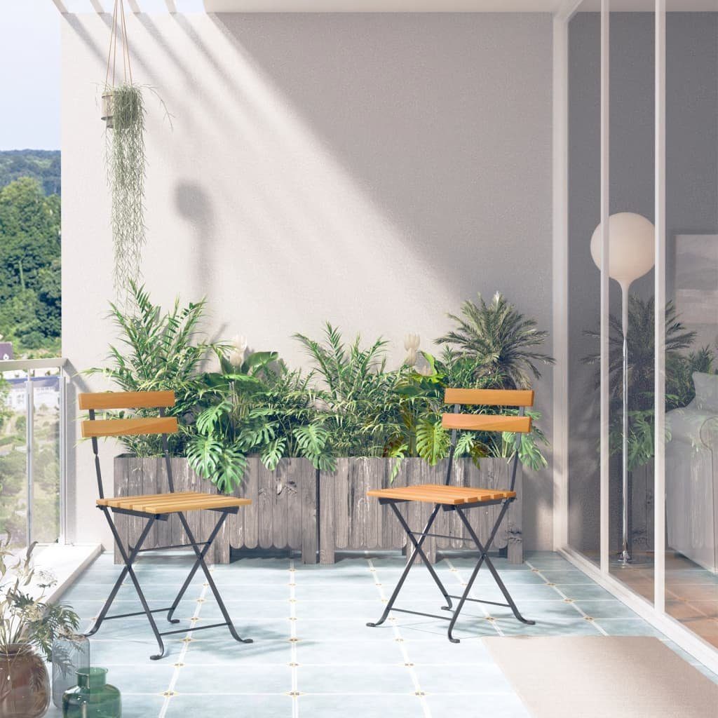 Beliebte Vorschläge furnicato Gartenstuhl Klappbare 2 und Stahl Massivholz Gartenstühle Stk. Akazie