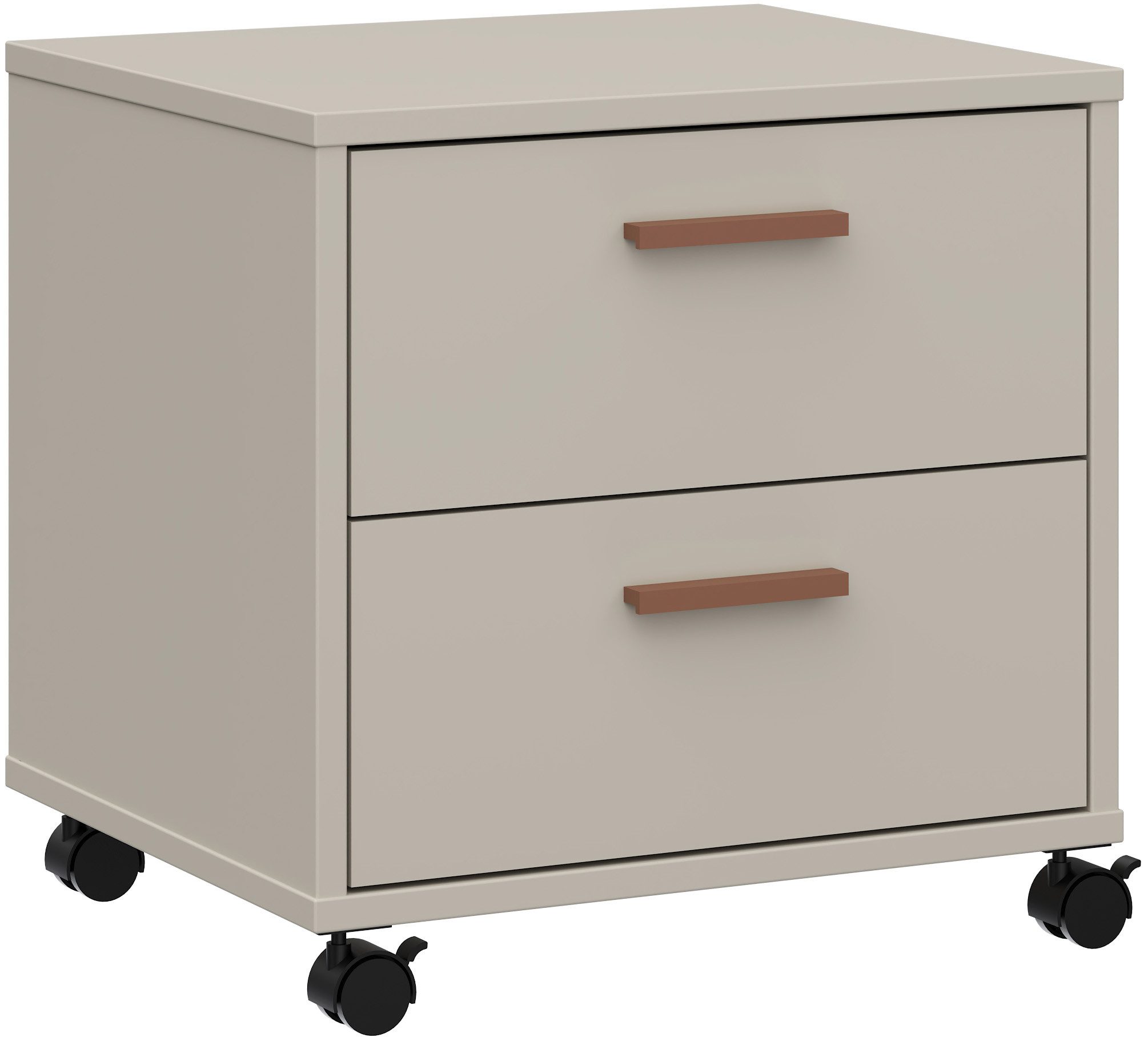 FORTE Nachtkommode Milles Jugendzimmer, Nako auf Rollen, Schubkästen Vollauszug