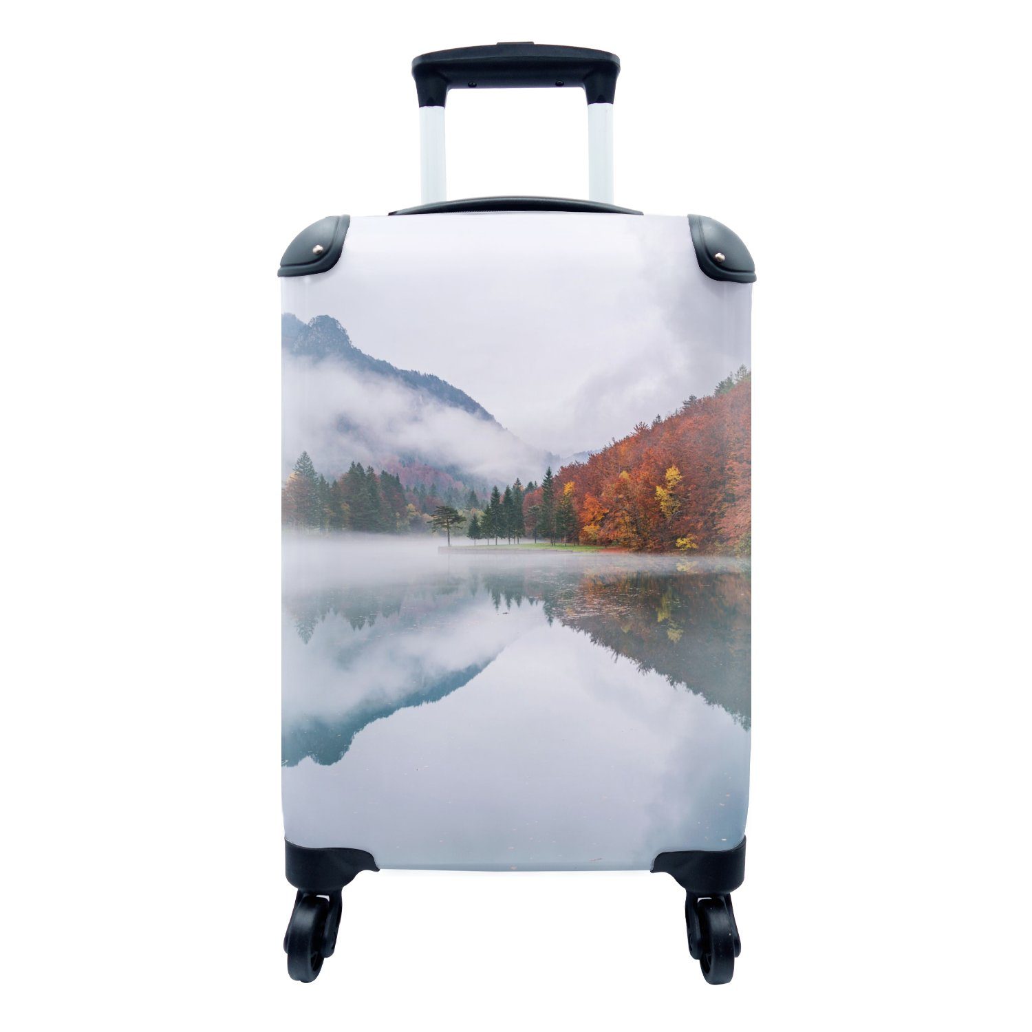 Wasser rollen, - - Trolley, Reisetasche Handgepäckkoffer Herbst mit Ferien, für Handgepäck 4 Nebel Rollen, Landschaft, - Reisekoffer MuchoWow