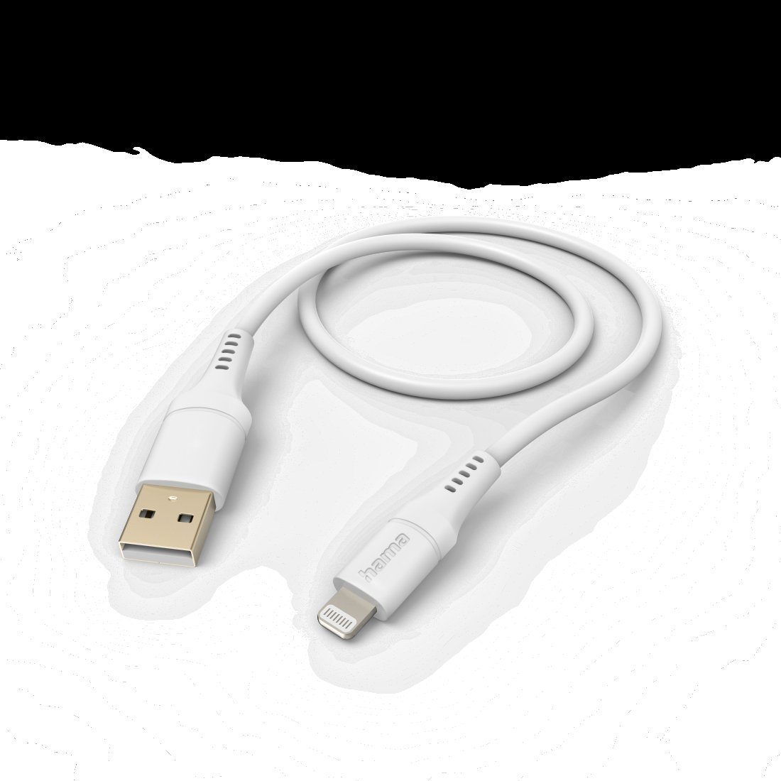 Ladekabel USB/Lightning weiß Flexible Hama 1,5m Elektro-Kabel