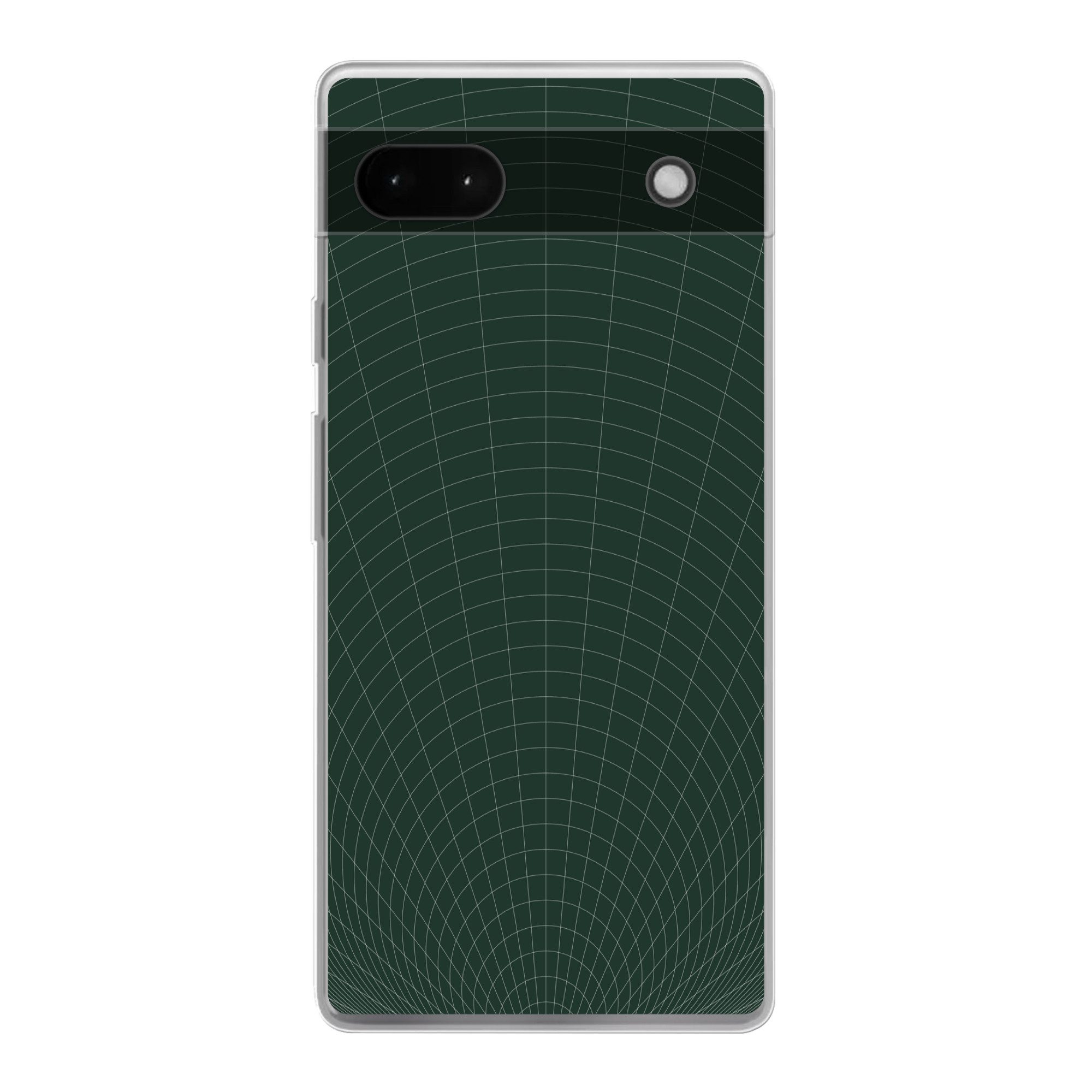 MuchoWow Handyhülle für Google Pixel 6a Tunnellinien - Grün - Abstrakt, Phone Case, Silikon, Schutzhülle Dünn