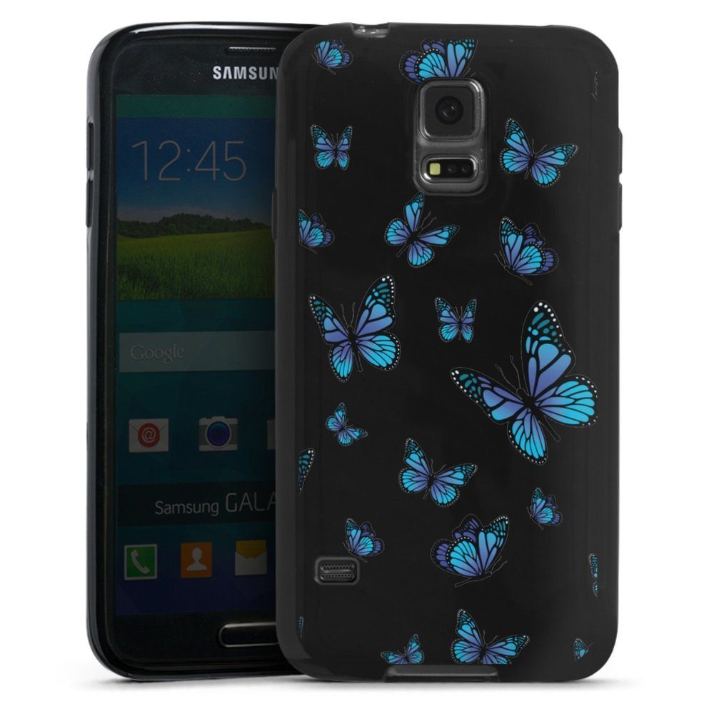 DeinDesign Handyhülle Schmetterling Muster transparent Butterfly Pattern Transparent, Samsung Galaxy S5 Silikon Hülle Bumper Case Handy Schutzhülle