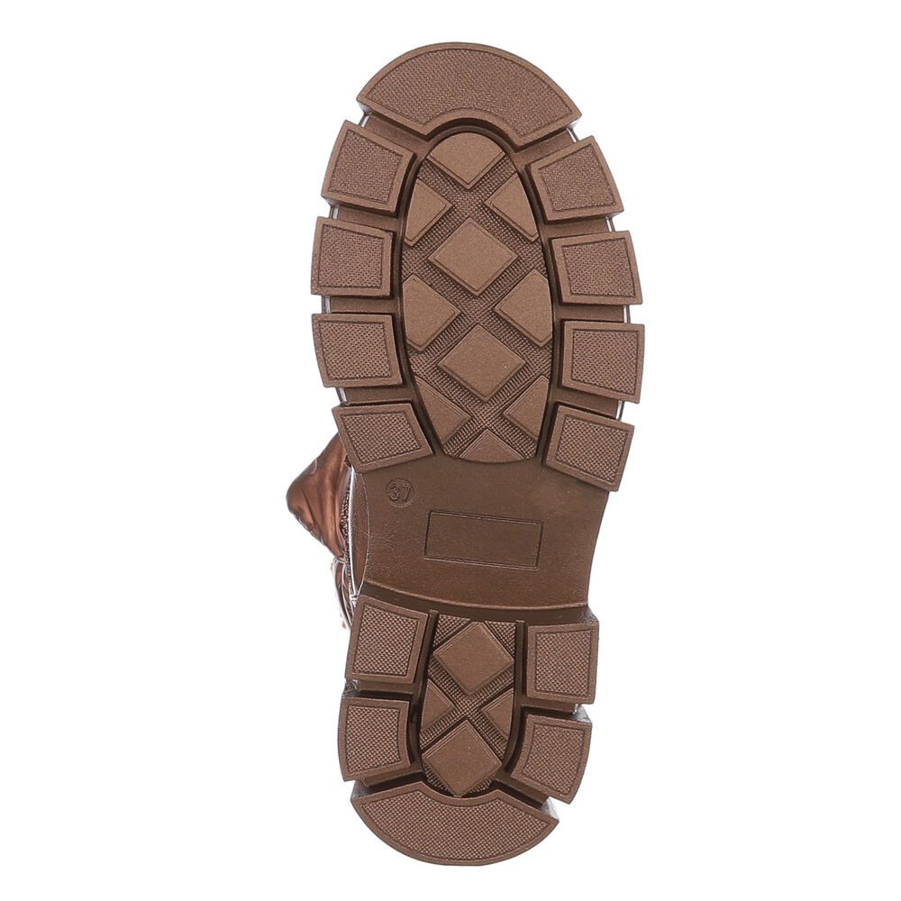 Ital-Design Damen Snowboots Freizeit Snowboots (88489451) Blockabsatz Stiefeletten in Bronze