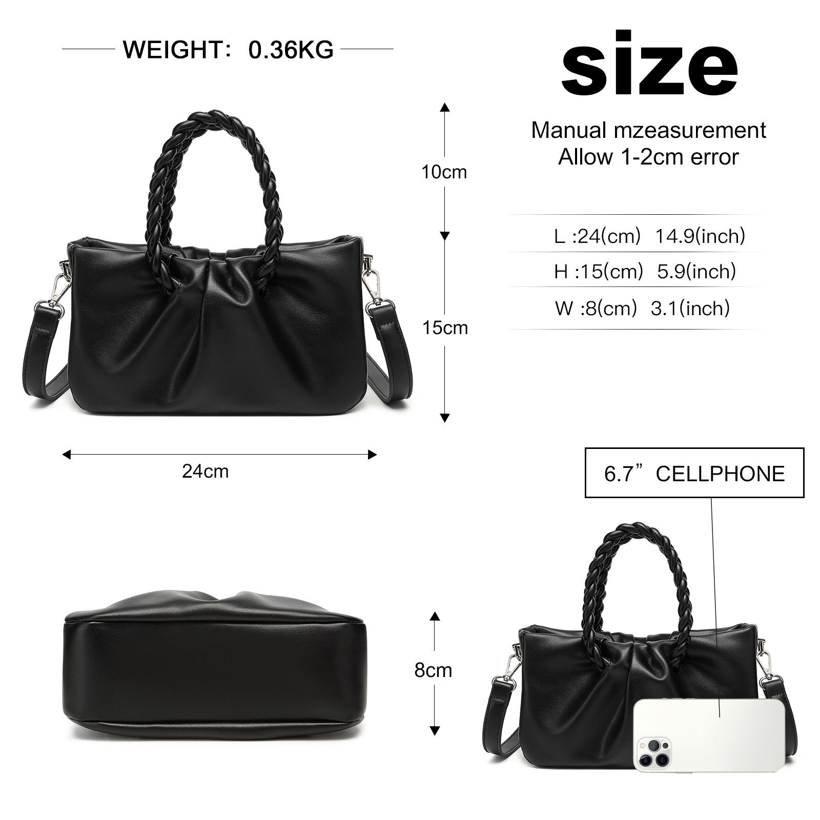 Miss Lulu Umhängetasche PU Leder Schultertasche – Klein, mit Schulterriemen günstig online kaufen