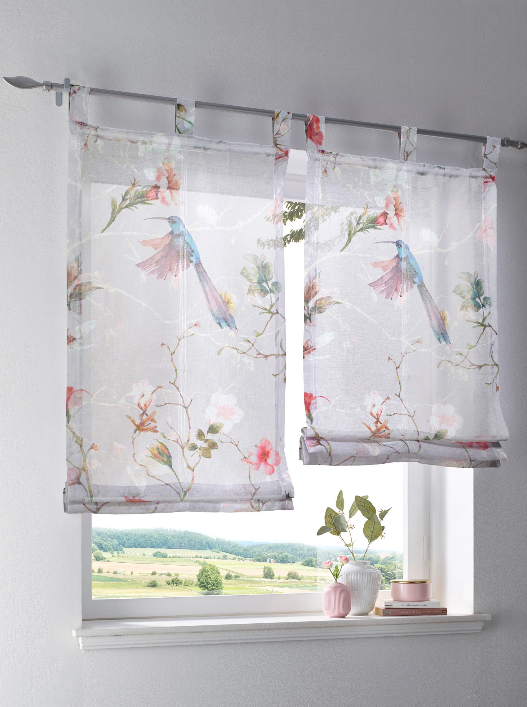 Rollo Raffrollo, heine, transparent, Schlaufenaufhängung