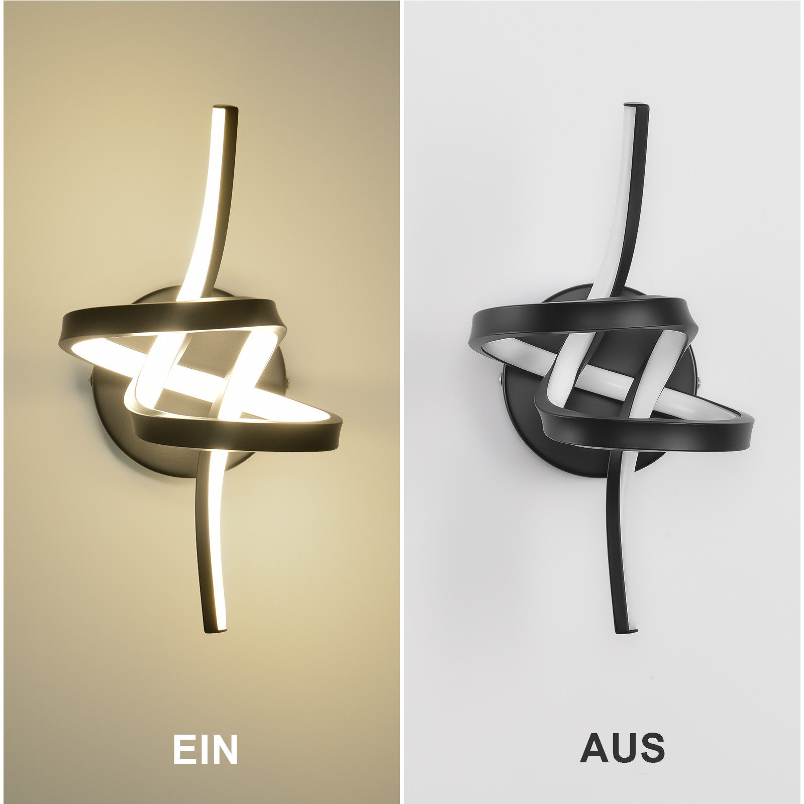 Glitzerlife Wandlampe Led Wandleuchte Innen Weiß - Wand Lampe Für Treppenhaus Flur Wohnzimmer Schlafzimmer Badezimmer 7W Modernes Design Wandleuchten Warmweiß 3000K_voghion.com