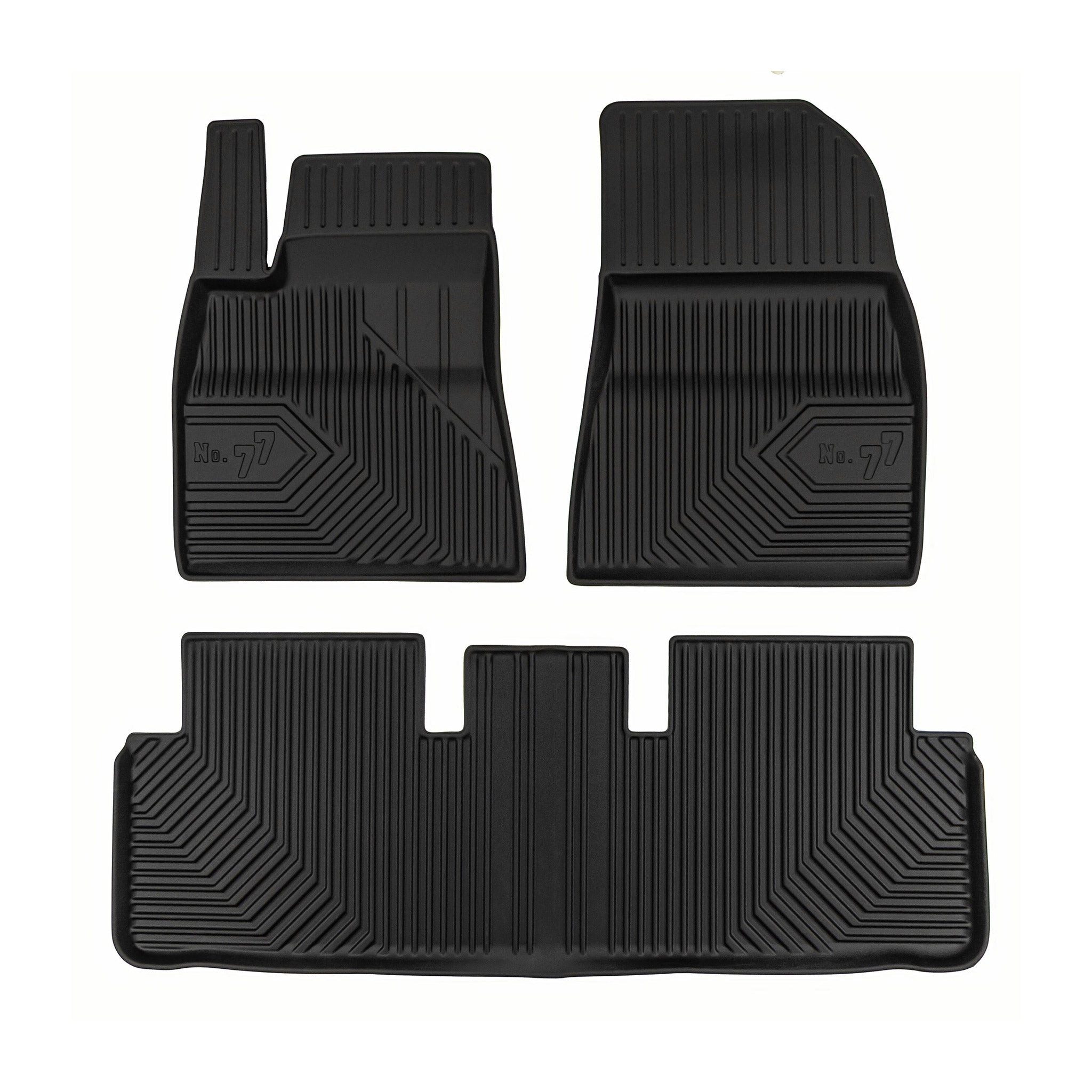 OMAC Auto-Fußmatten Gummimatten No.77 für Tesla Model 3 2023-2025 FL TPE Schwarz 3 tlg (3 St), für Tesla Model 3 2023-2025 FL Tesla Model 3 2023-2025 FL, Antirutsch,Wasserfest,Einfache Installation