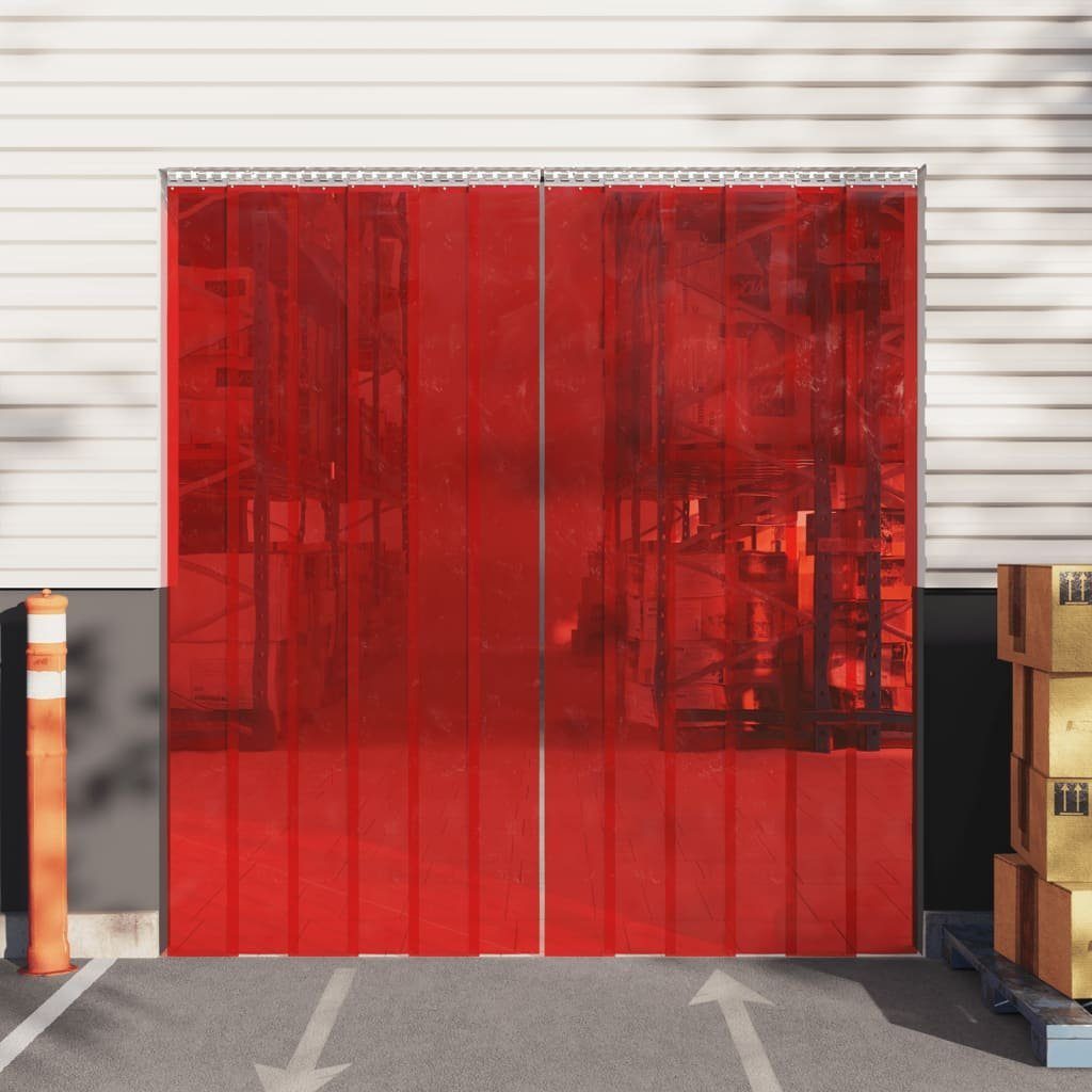 Vorhang St) (1 m 300x2,6 25 mm PVC, furnicato, Rot Türvorhang