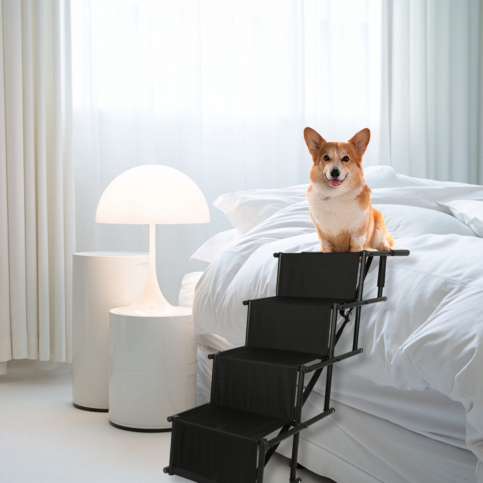 JEOBEST Hunderampe Tiertreppe 4 Stufen Einstiegshilfe für Auto, Bett, Sofa, günstig online kaufen