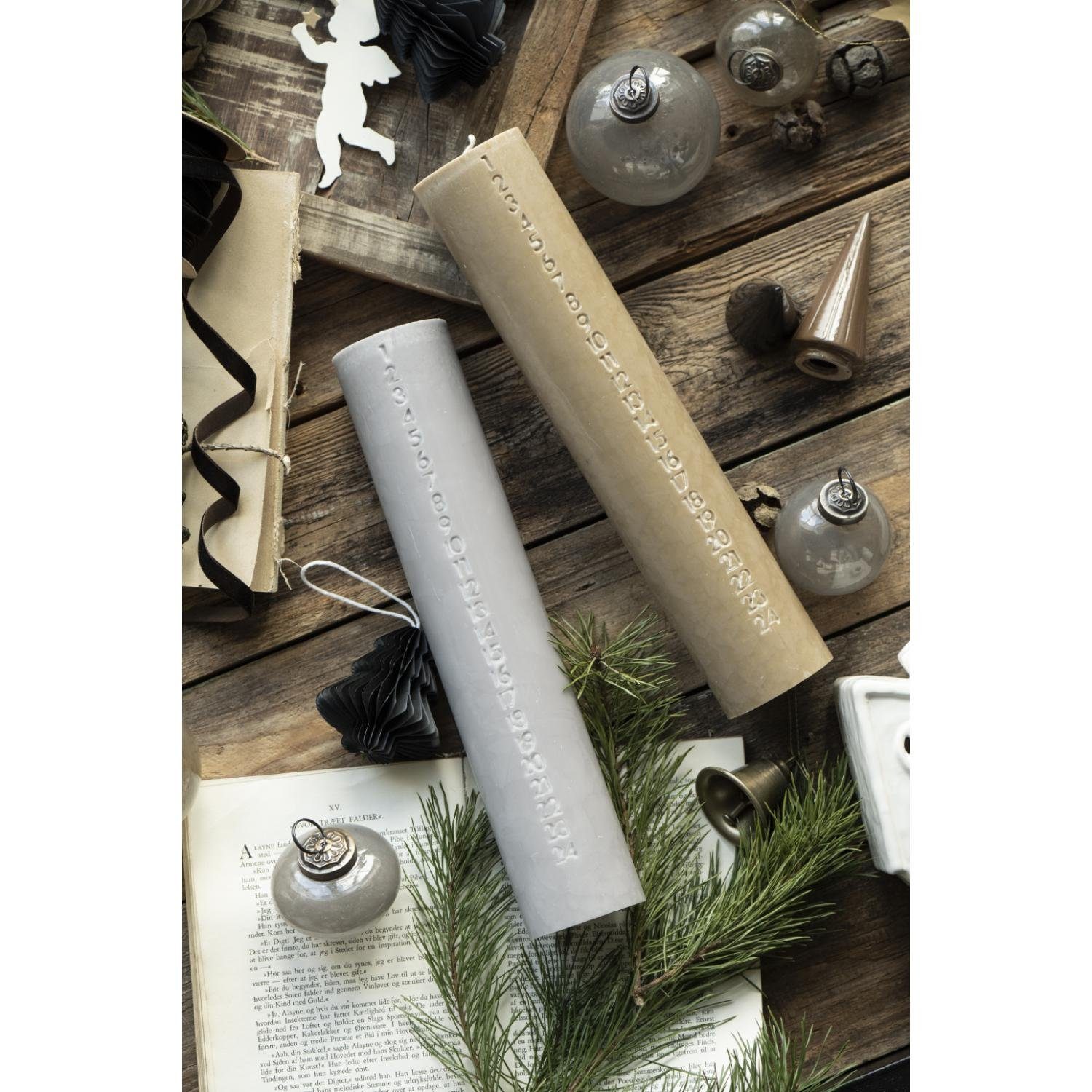 Ib Laursen Windlicht Ib Laursen Weihnachtskerze 1-24 Aschgrau (30cm) günstig online kaufen