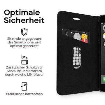 wiiuka Handyhülle suiit Hülle für iPhone 7 / 8 / SE 2022 / 2020, Klapphülle Handgefertigt - Deutsches Leder, Premium Case