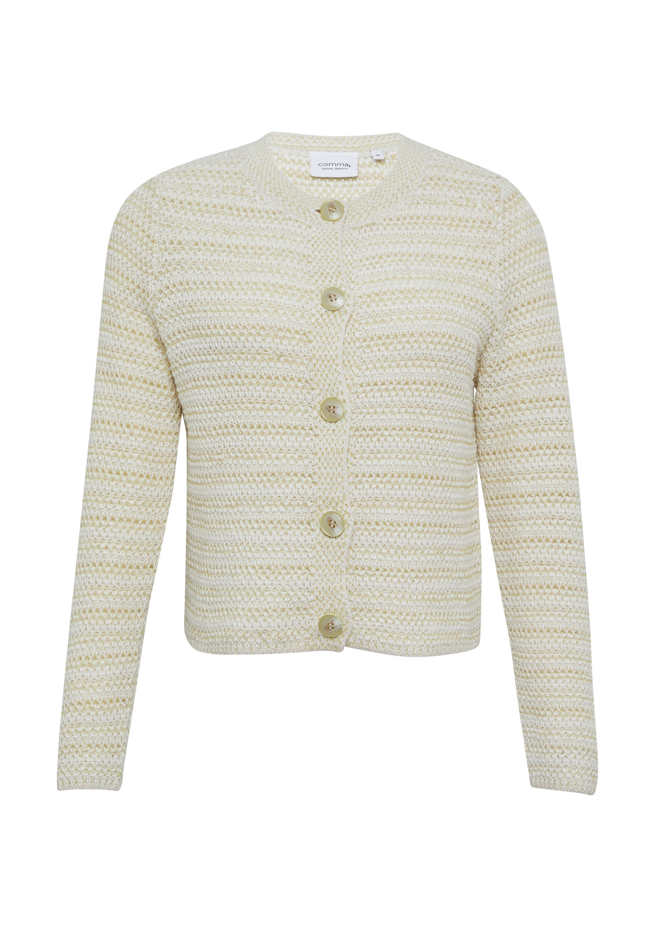comma Cardigan Strickjacke Strukturierter Cardigan aus Baumwollmix günstig online kaufen