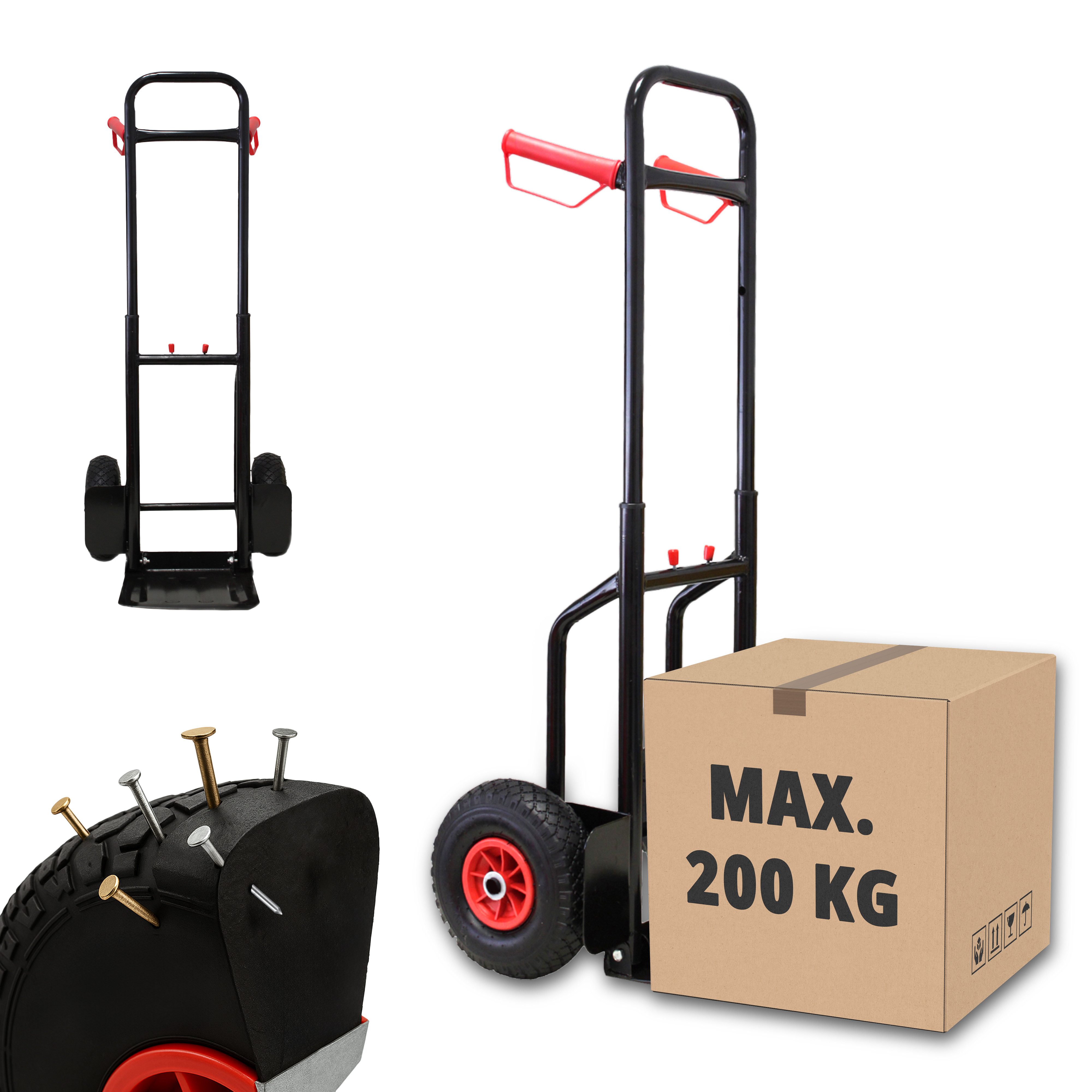 Grafner Sackkarre Sackkarre 200kg ausziehbar/ klappbar Vollgummibereifung FlatFree, klappbar