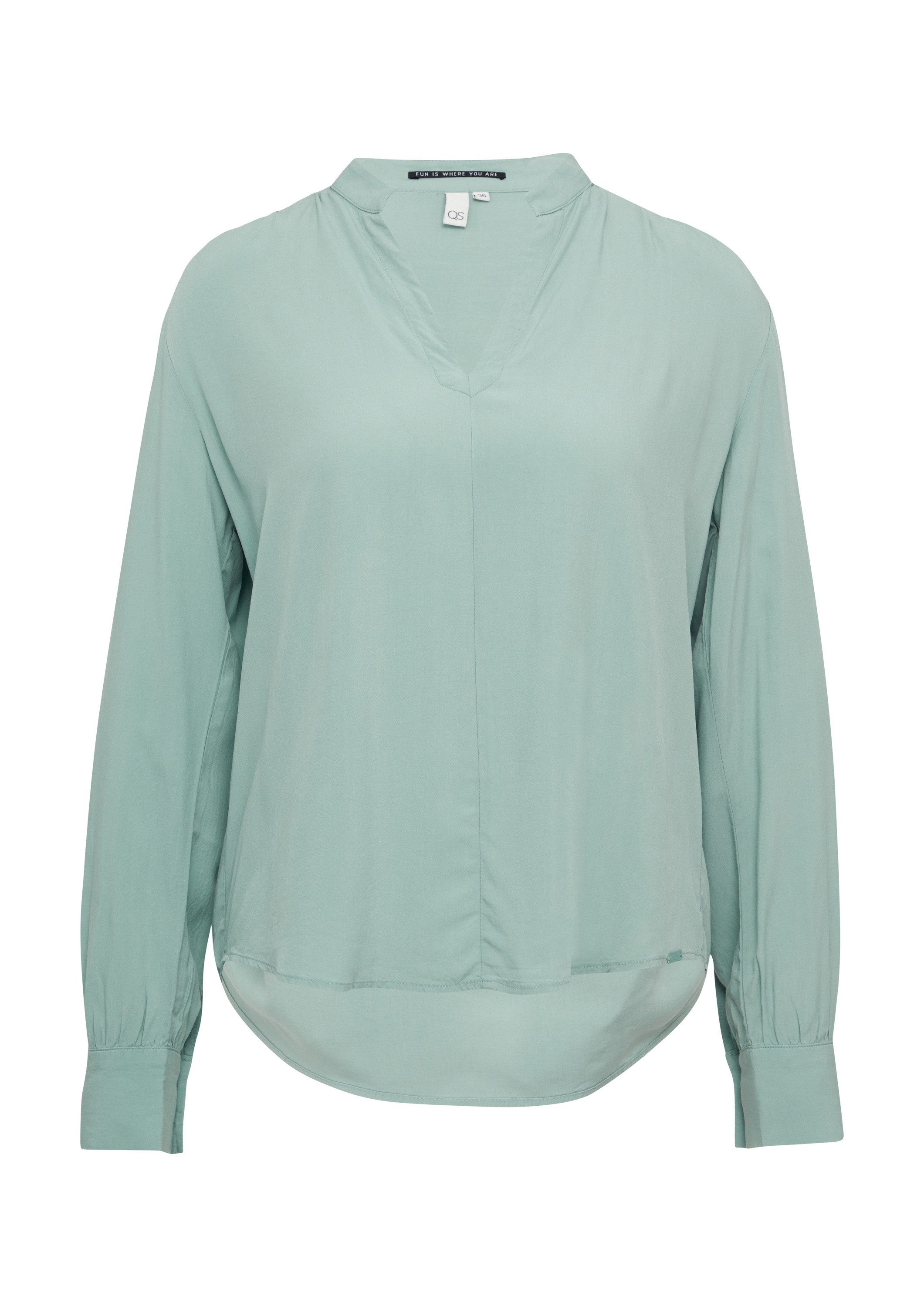 QS Langarmbluse Bluse Viskosebluse mit Smok-Detail an der Schuler günstig online kaufen