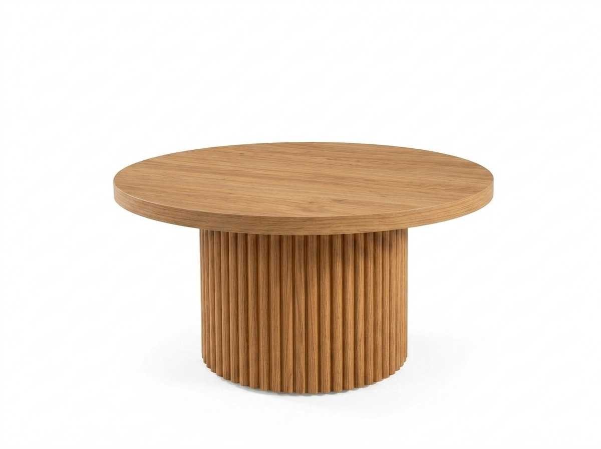 JVmoebel Couchtisch Couchtisch Holz Braun Modern Luxus Rund Beistelltisch Kaffeetisch, Made in Europa